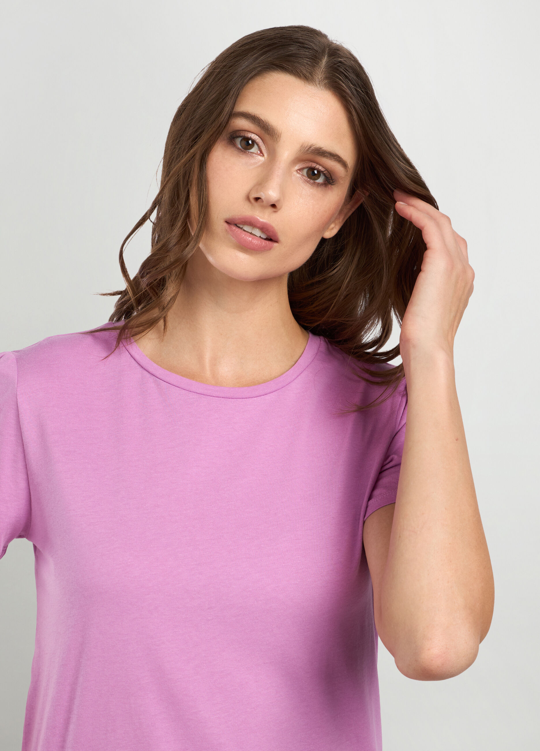 T-shirt in jersey di puro cotone donna_2