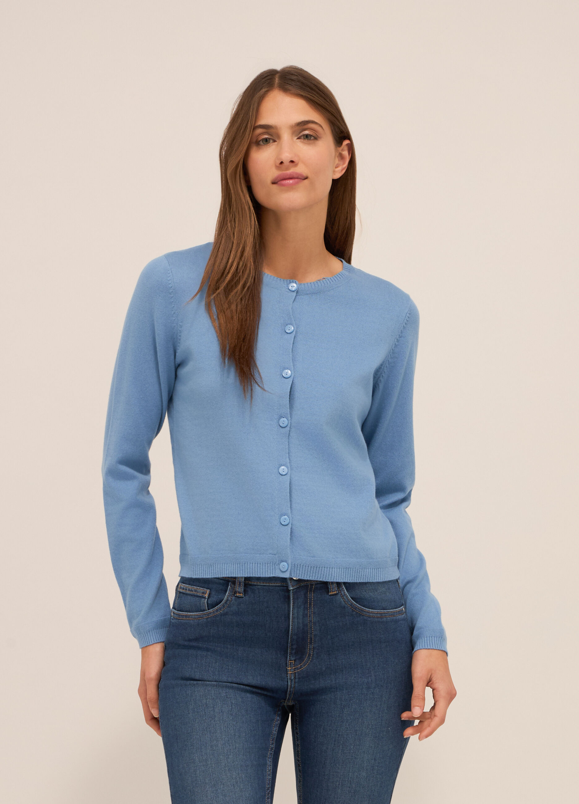 Cardigan tricot in puro cotone donna_0
