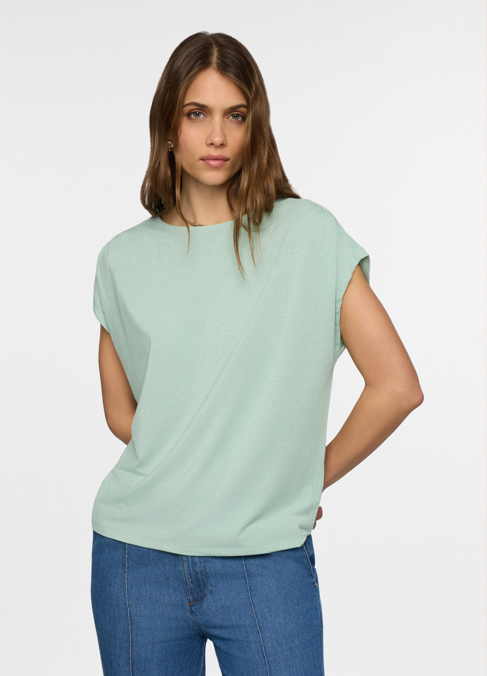 T-shirt girocollo stretch donna_0