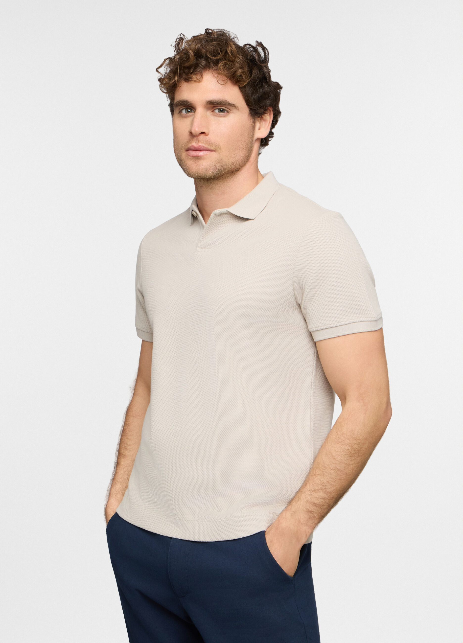 Polo maniche corte in cotone a maglia uomo_0