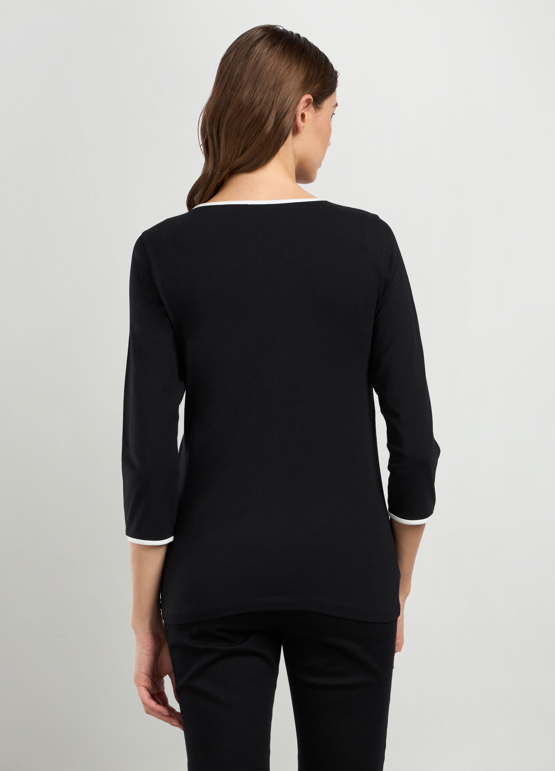 T-shirt in jersey di cotone stretch donna_1
