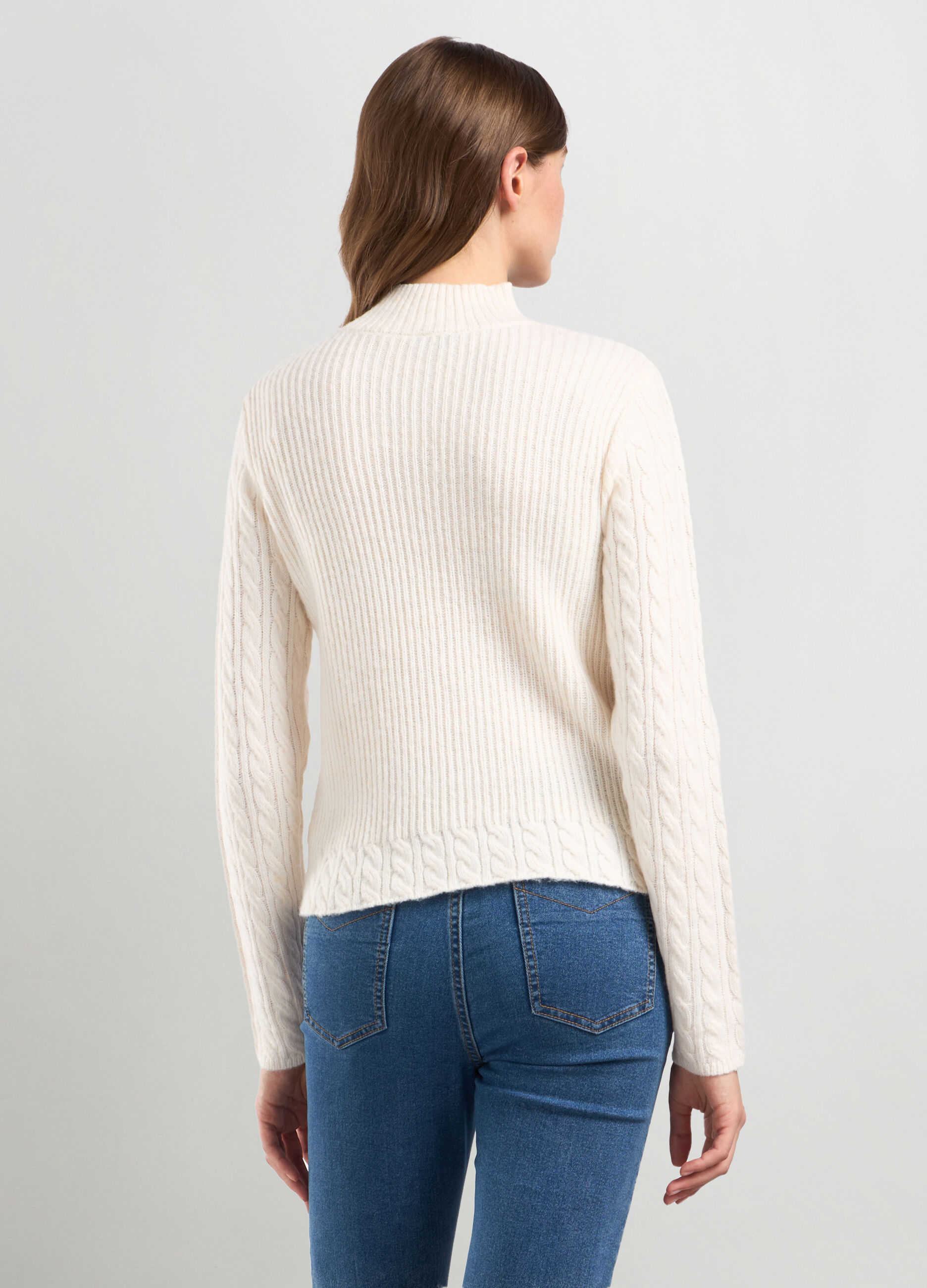 Pullover misto lana a collo alto donna_1