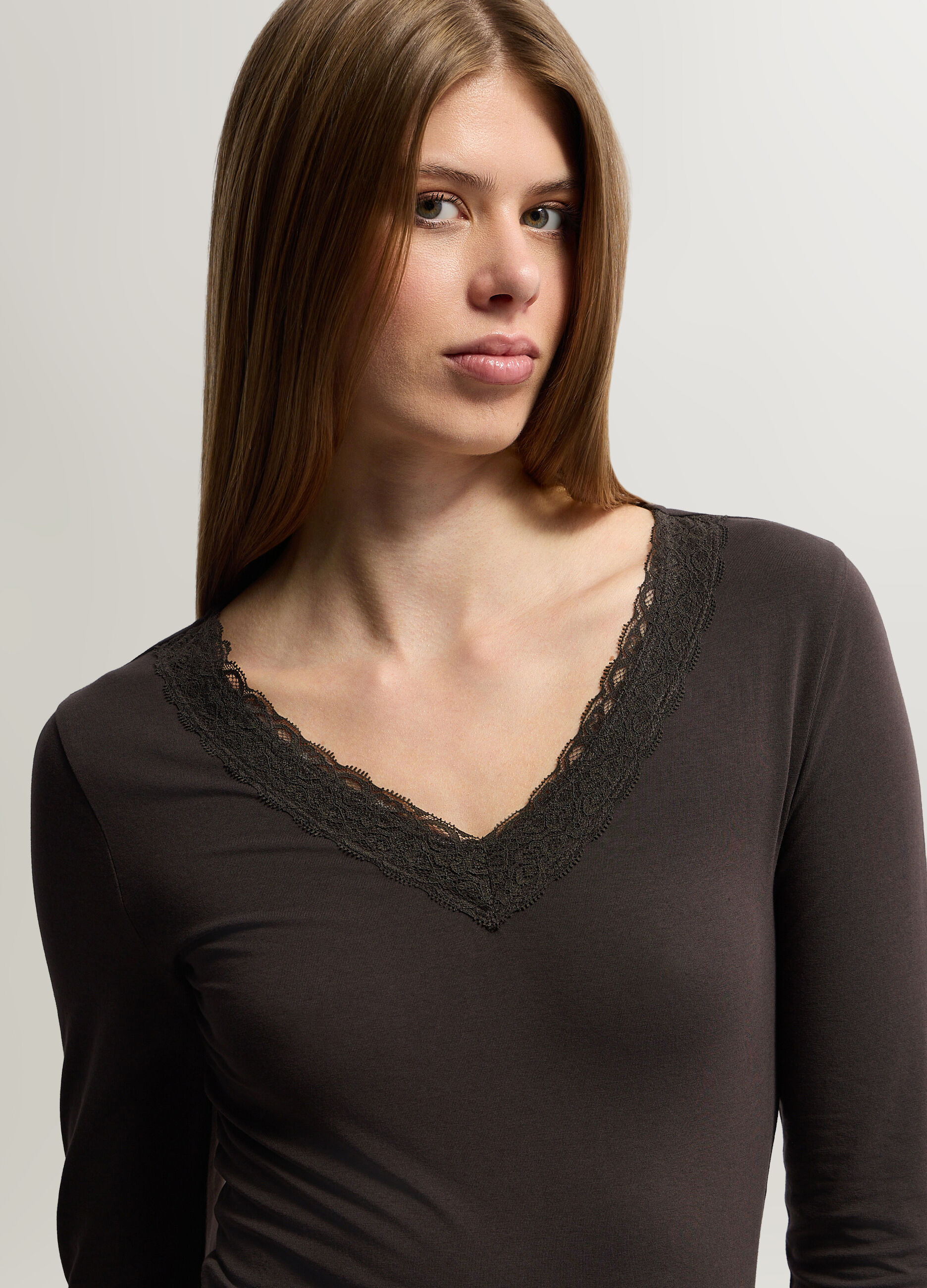 Body con scollo a V stretch donna_2