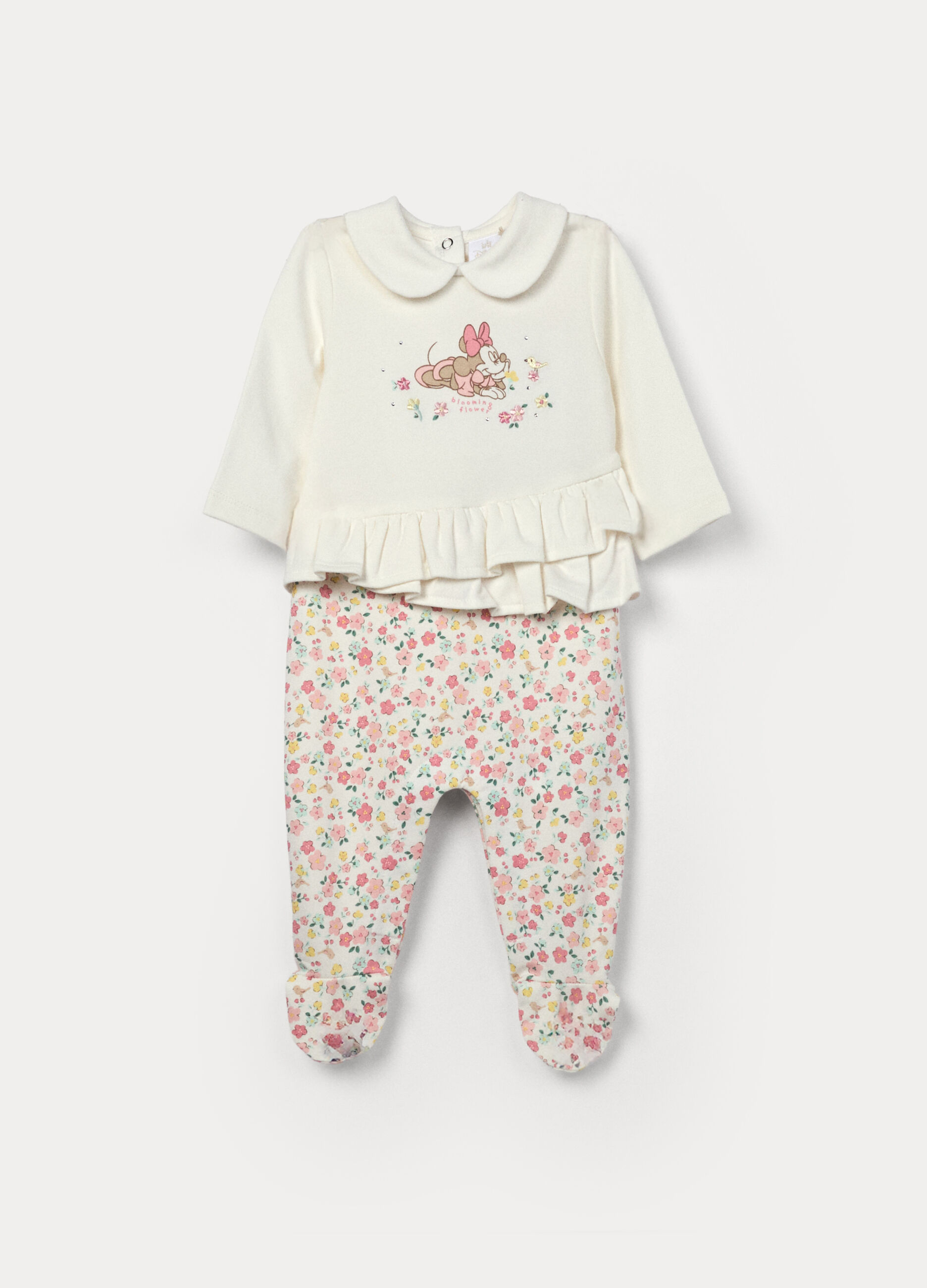 Tutina in french terry di cotone stretch neonata_0