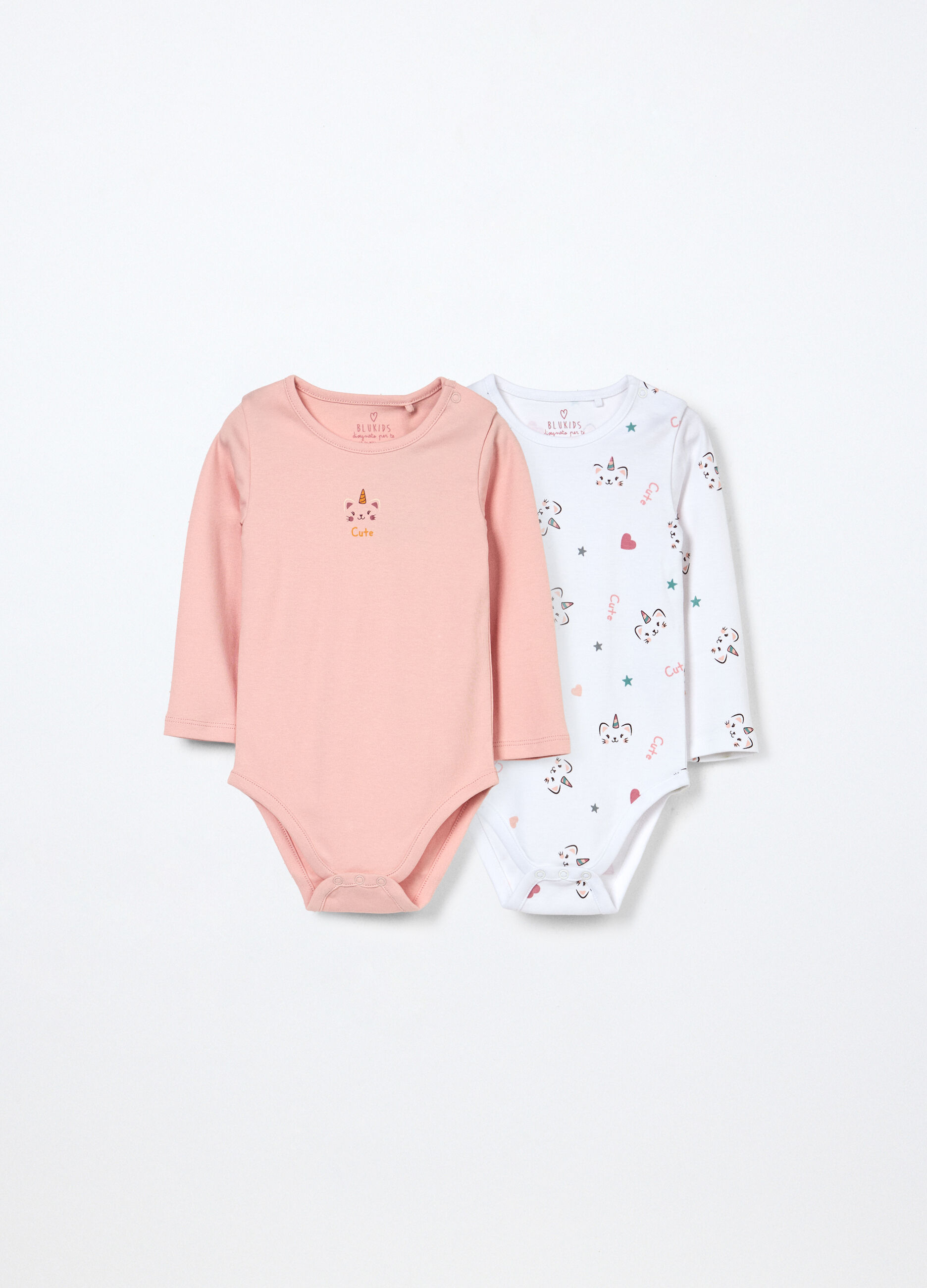 Pack 2 body in interlock di puro cotone neonata_0