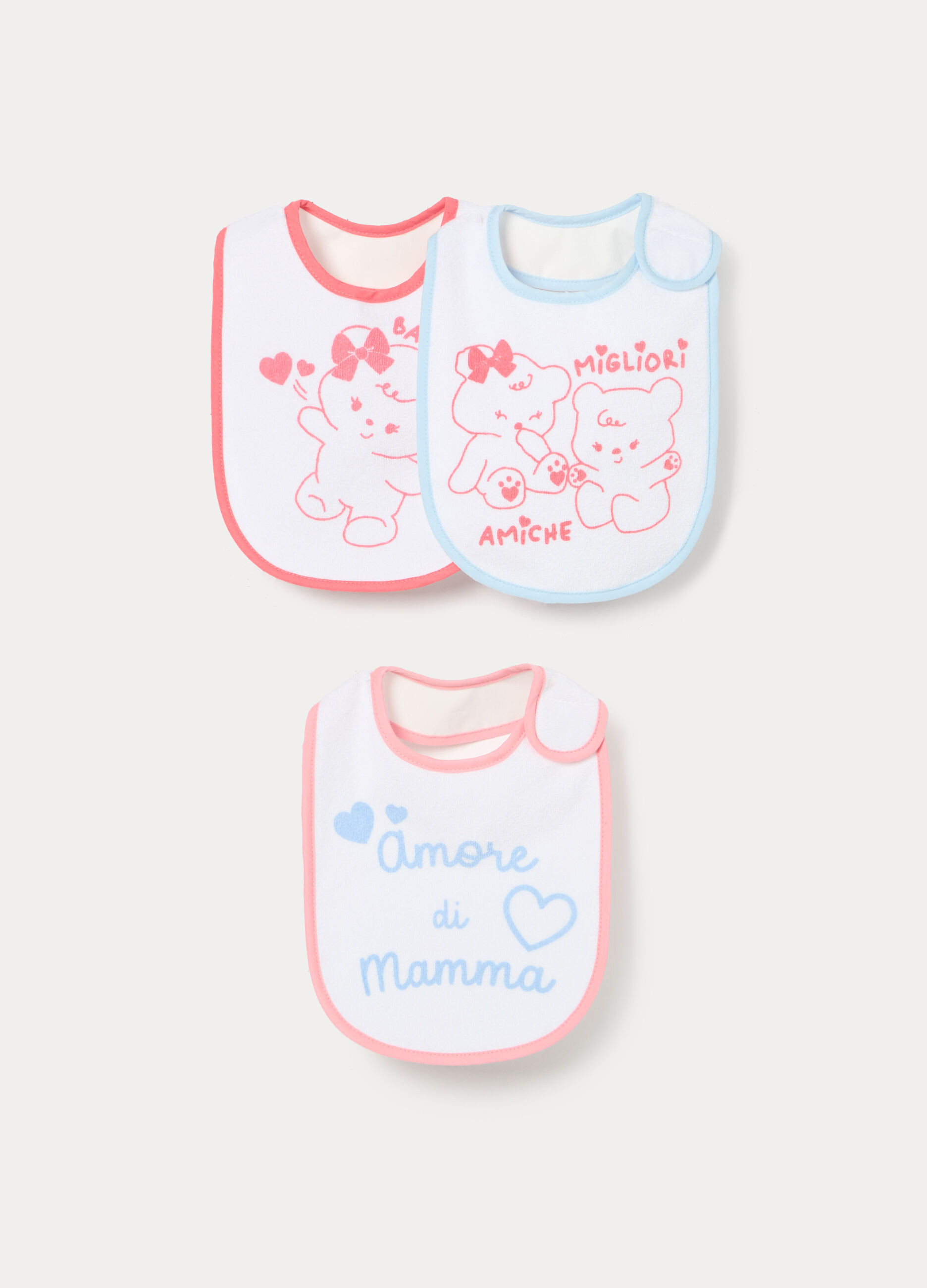 Pack 3 bavaglini in spugna misto cotone neonata_0