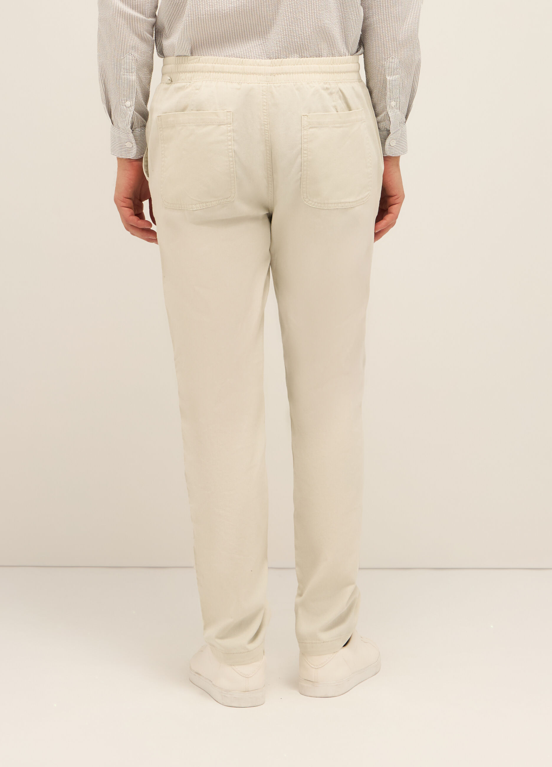 Pantaloni chino in twill di puro cotone uomo_1