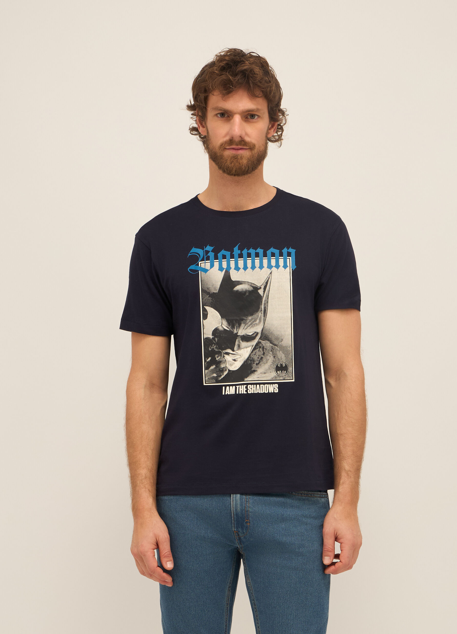 T-shirt girocollo in puro cotone con stampa uomo_0