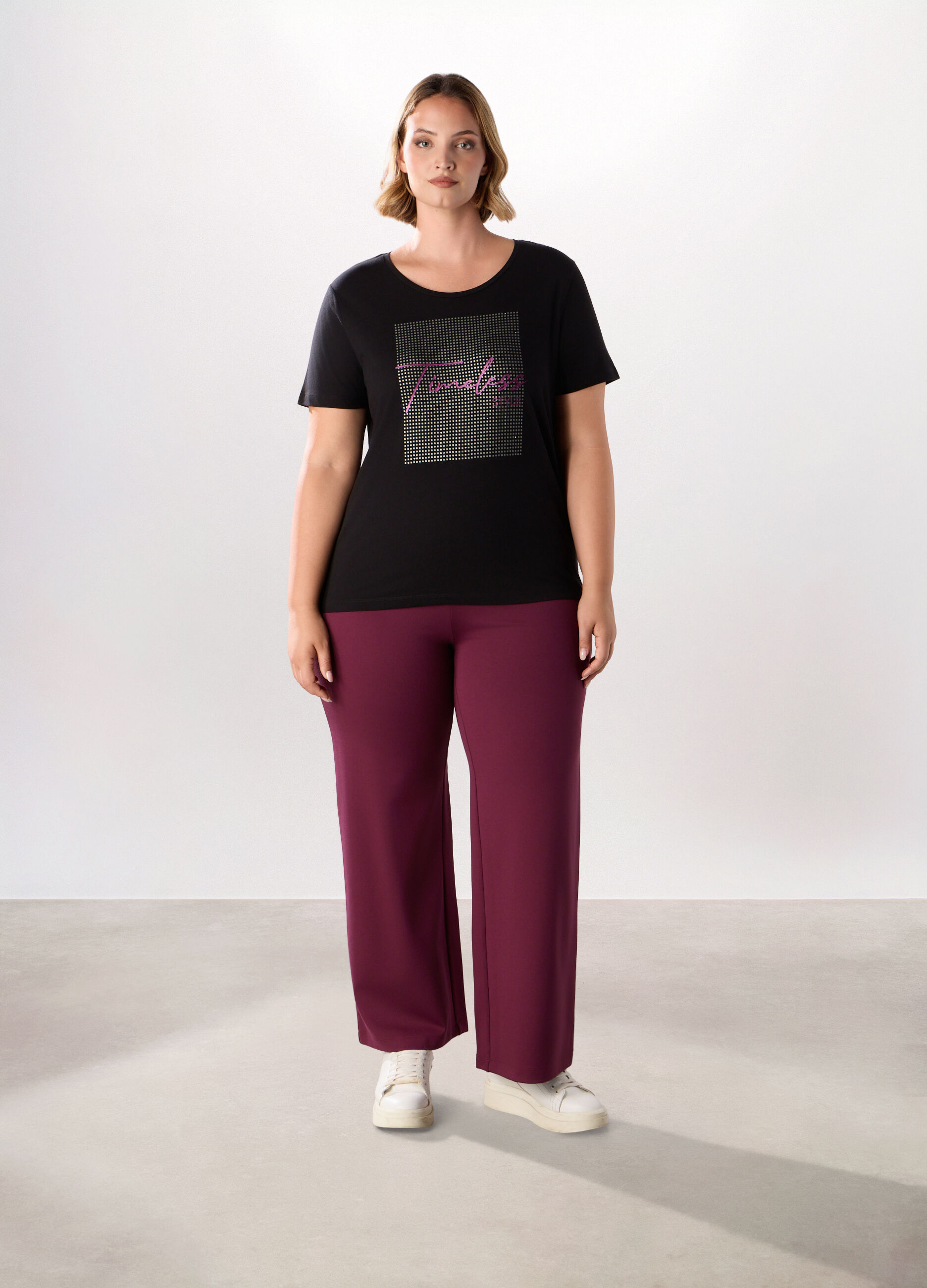 Pantaloni in misto viscosa donna curvy_0