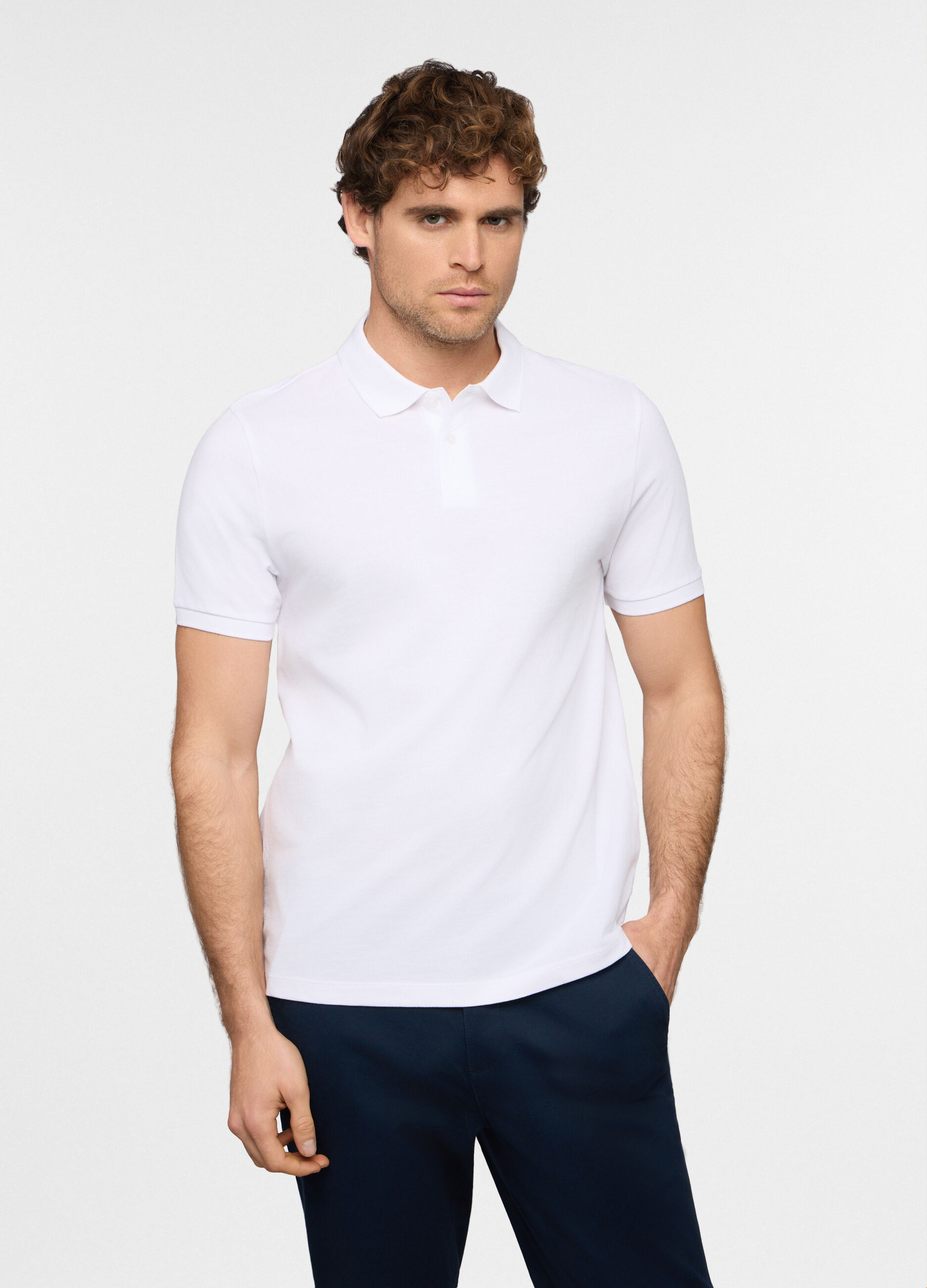 Polo a maniche corte in piquet di cotone uomo_0
