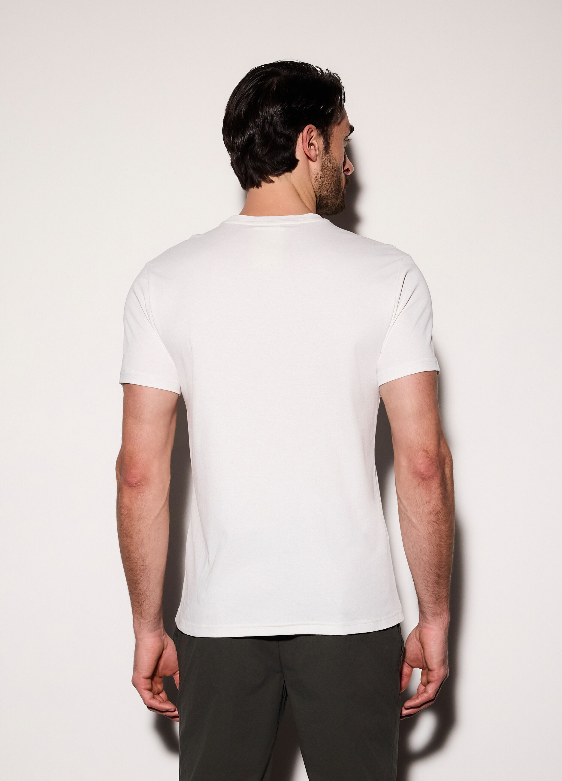 T-shirt slim fit in jersey di cotone uomo_1