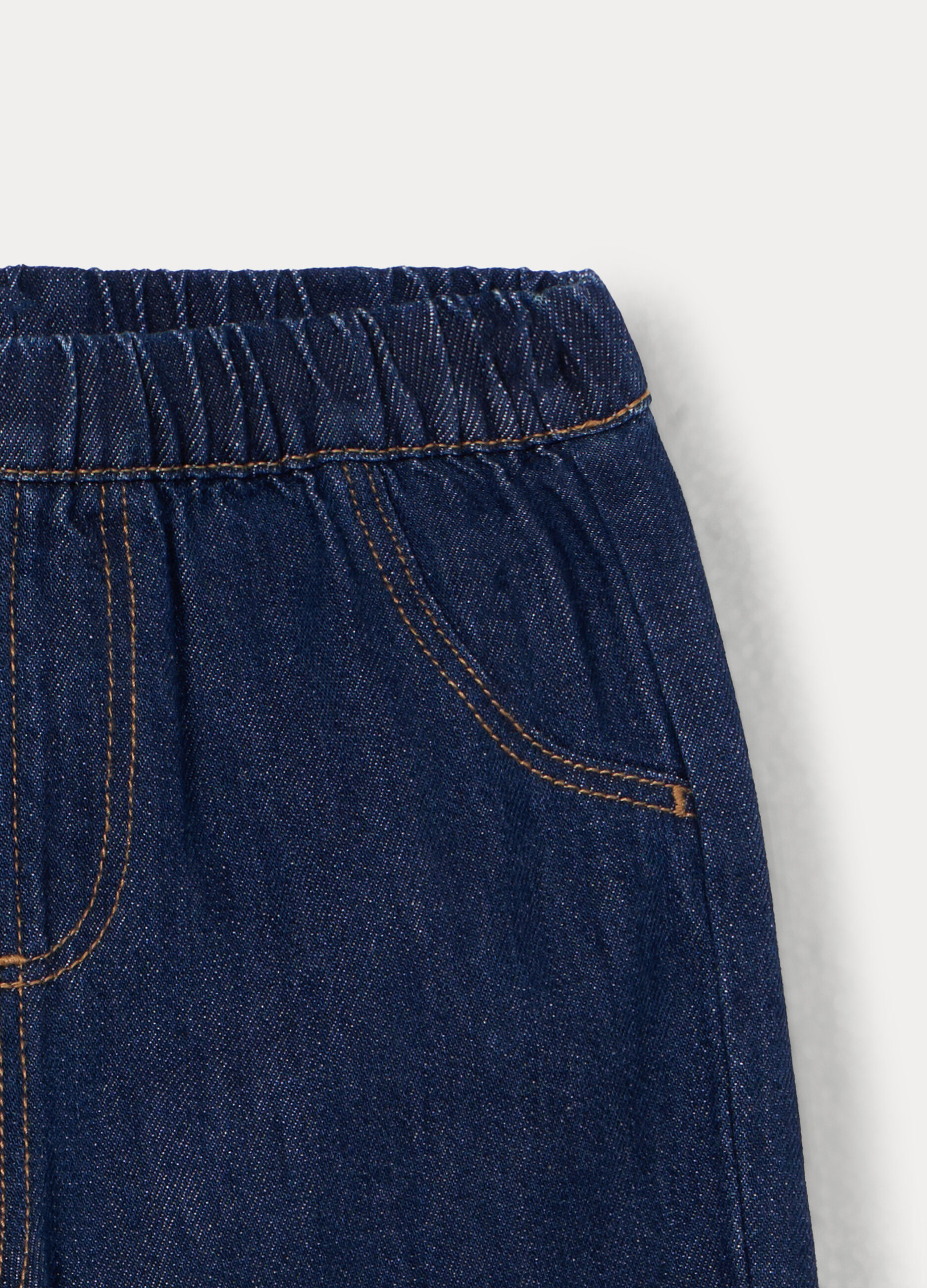 Pantaloni in denim misto cotone bimbo_2