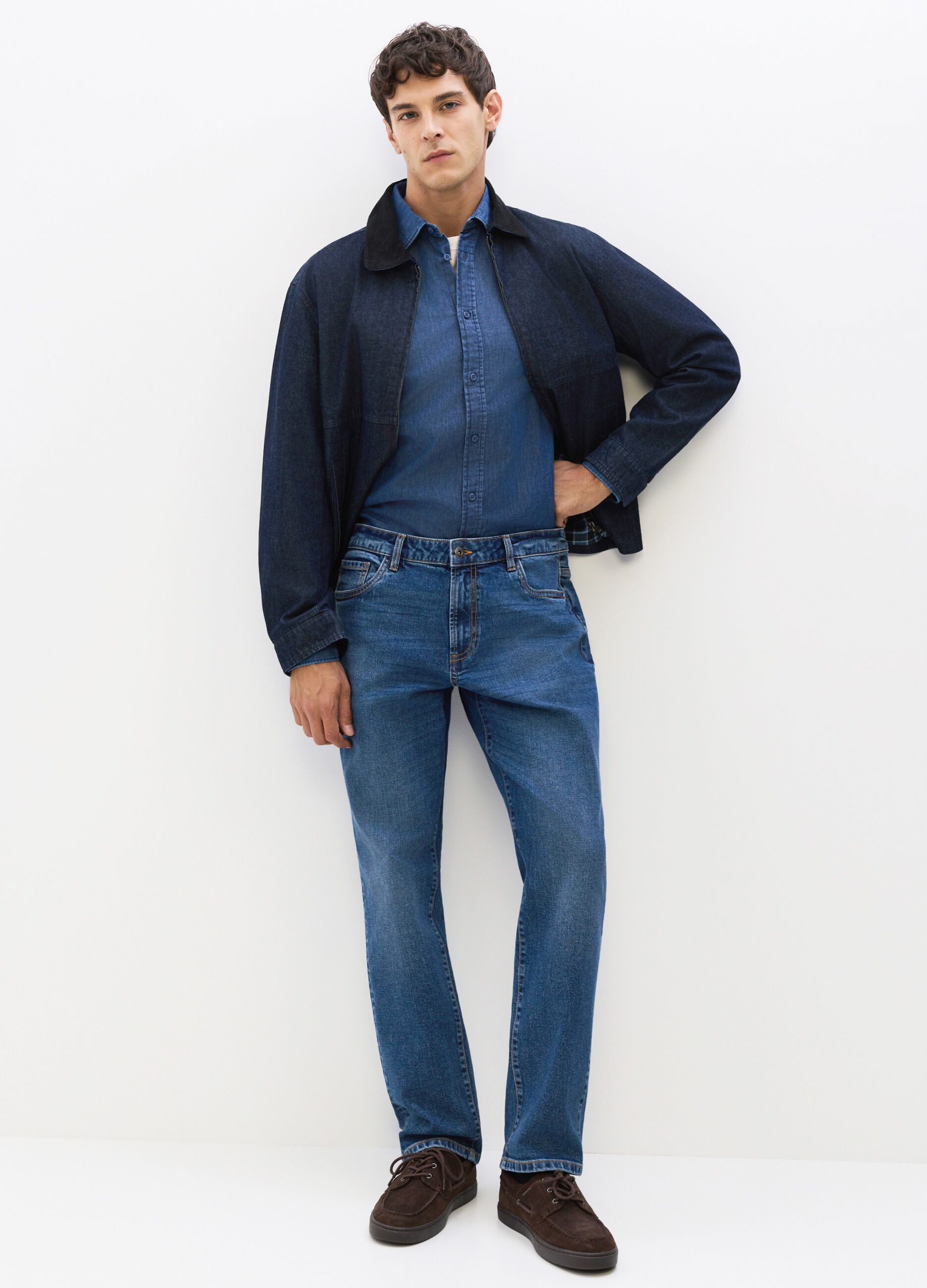 Jeans regular fit in denim stretch uomo_0