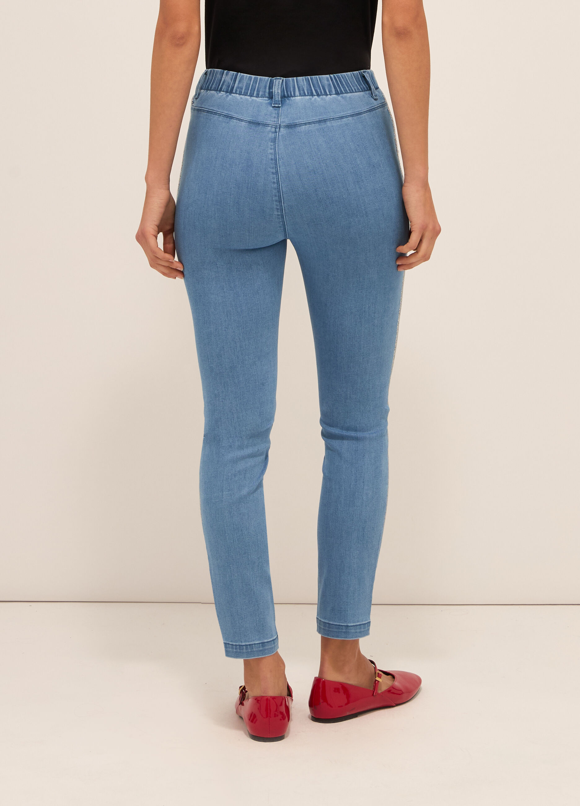 Jeggings in stretch denim di misto cotone donna_1