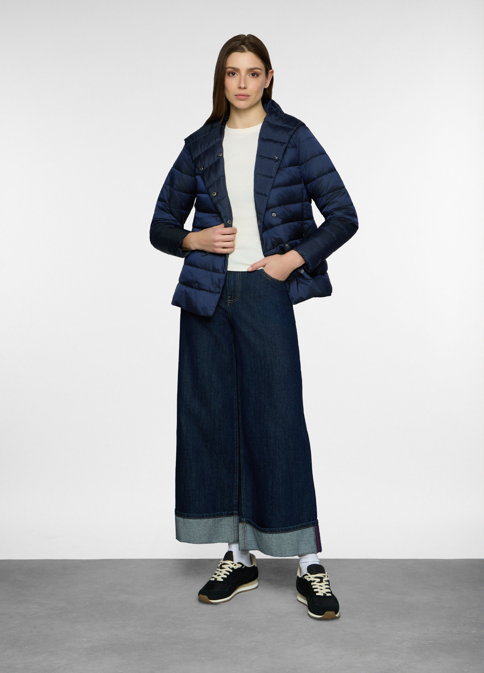 Giubbino imbottito doppiopetto con Cappuccio donna_0