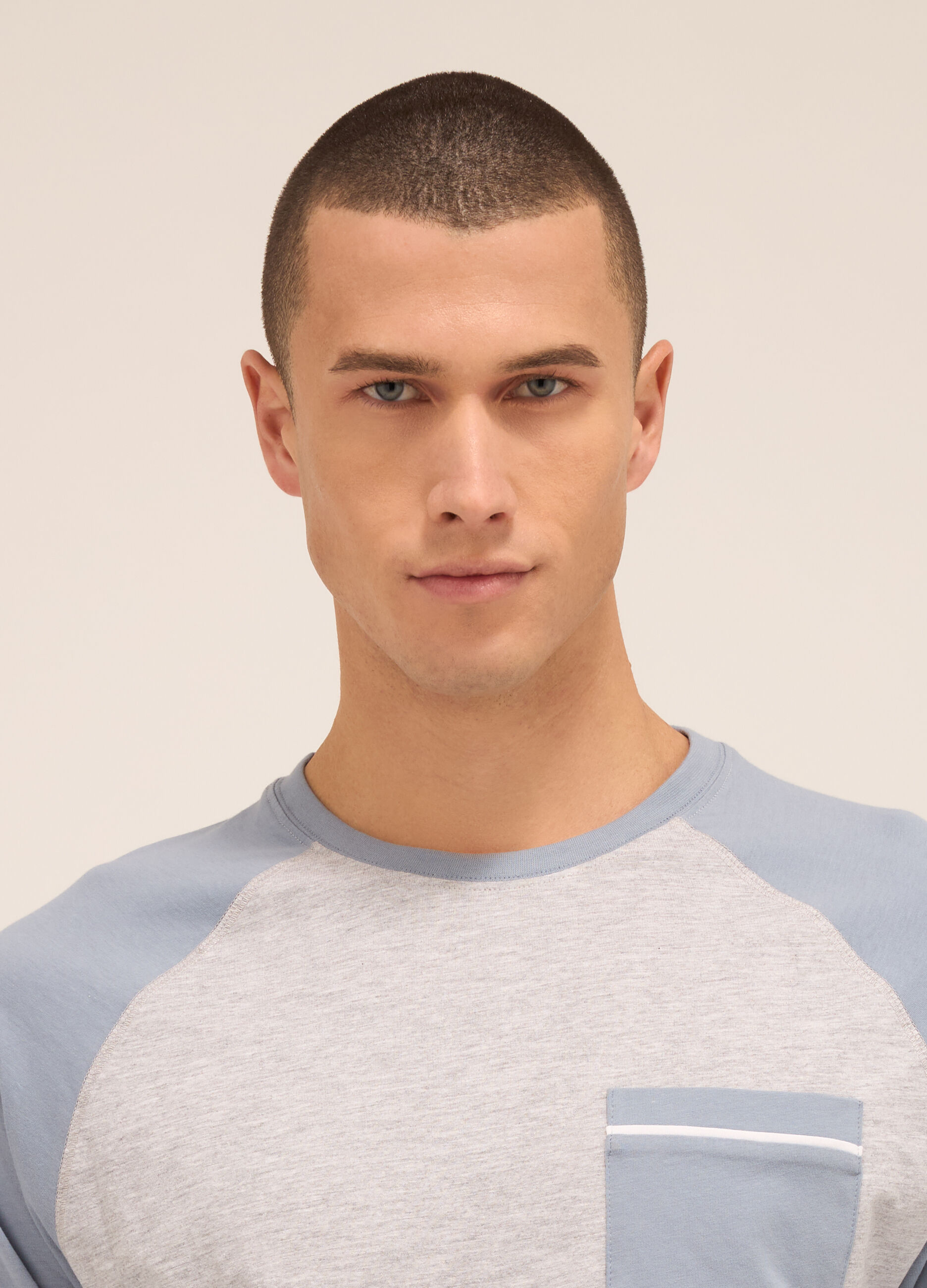 Maglia del pigiama raglan in puro cotone uomo_2