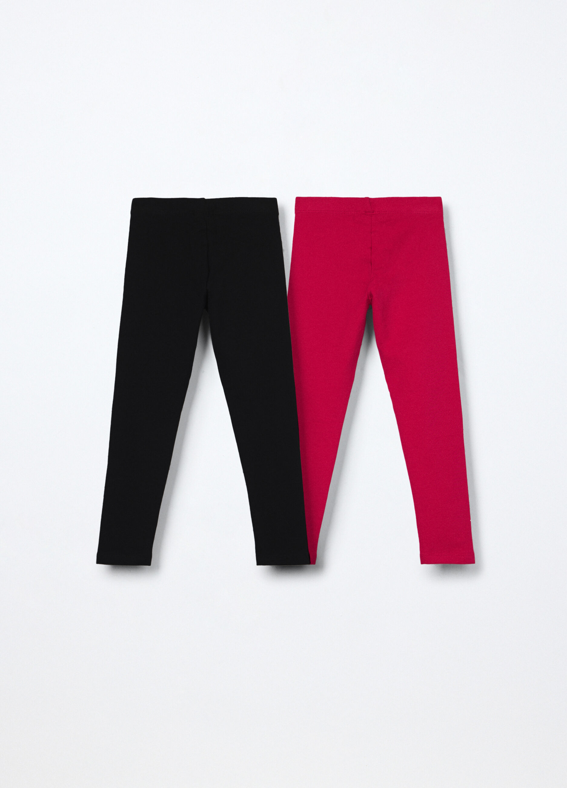 Pack 2 leggings in french terry di cotone stretch bambina_1