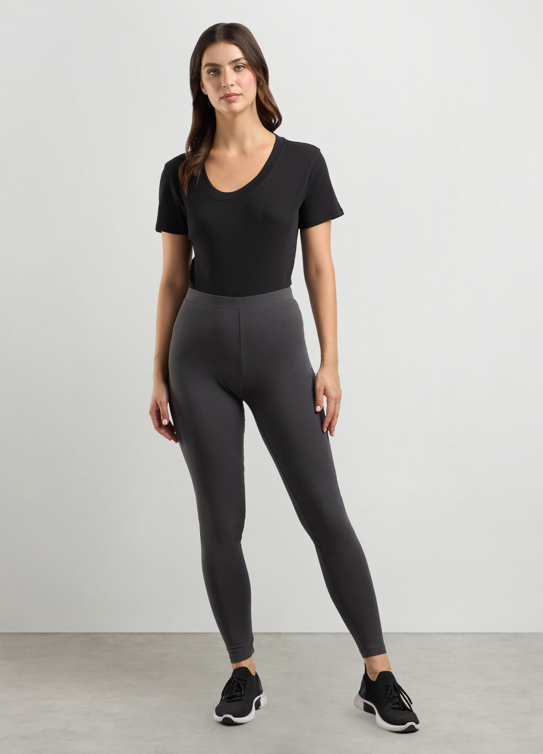 Leggings in jersey di cotone stretch fitness donna_0