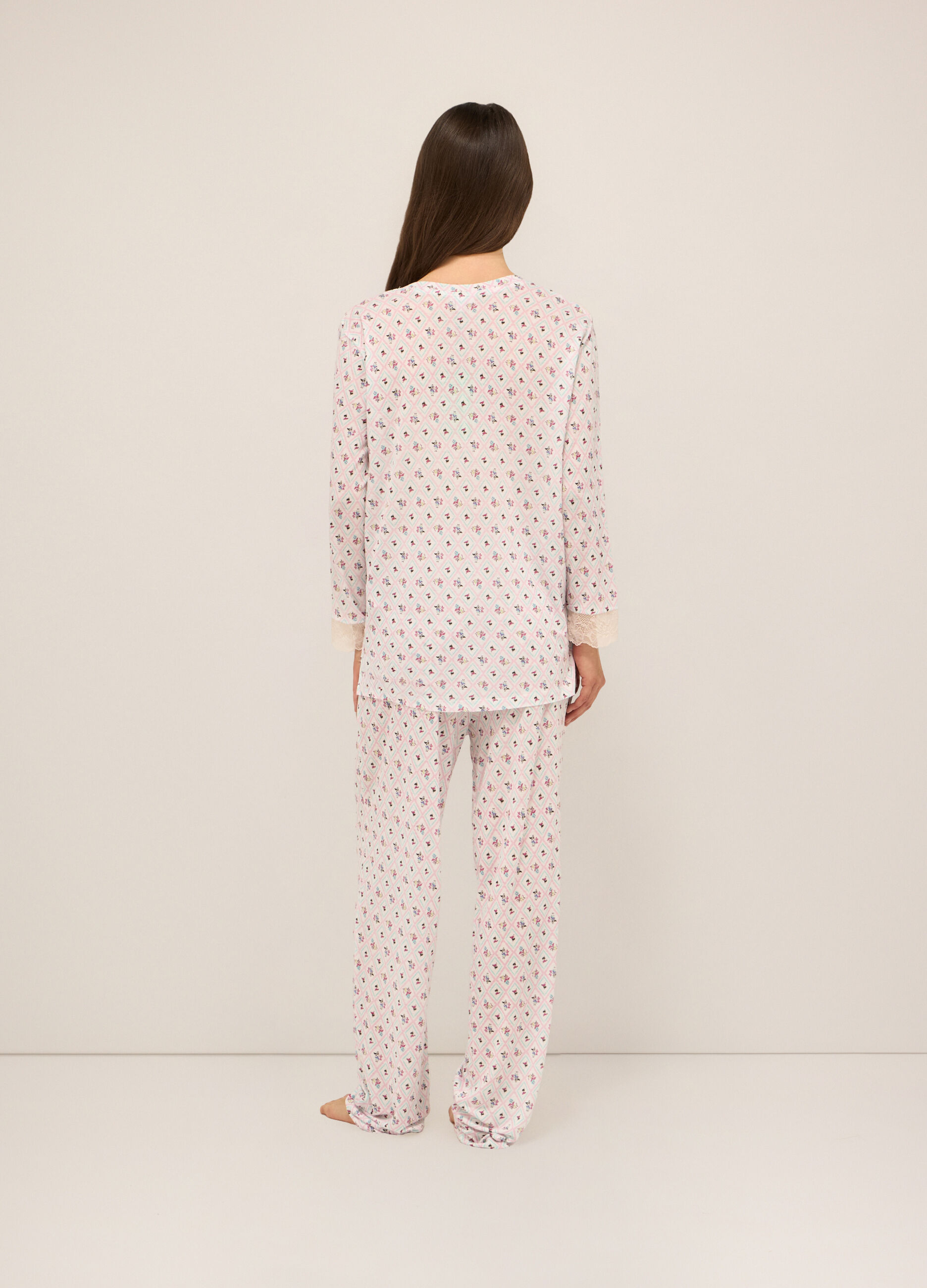 Set pigiama lungo in pura viscosa donna