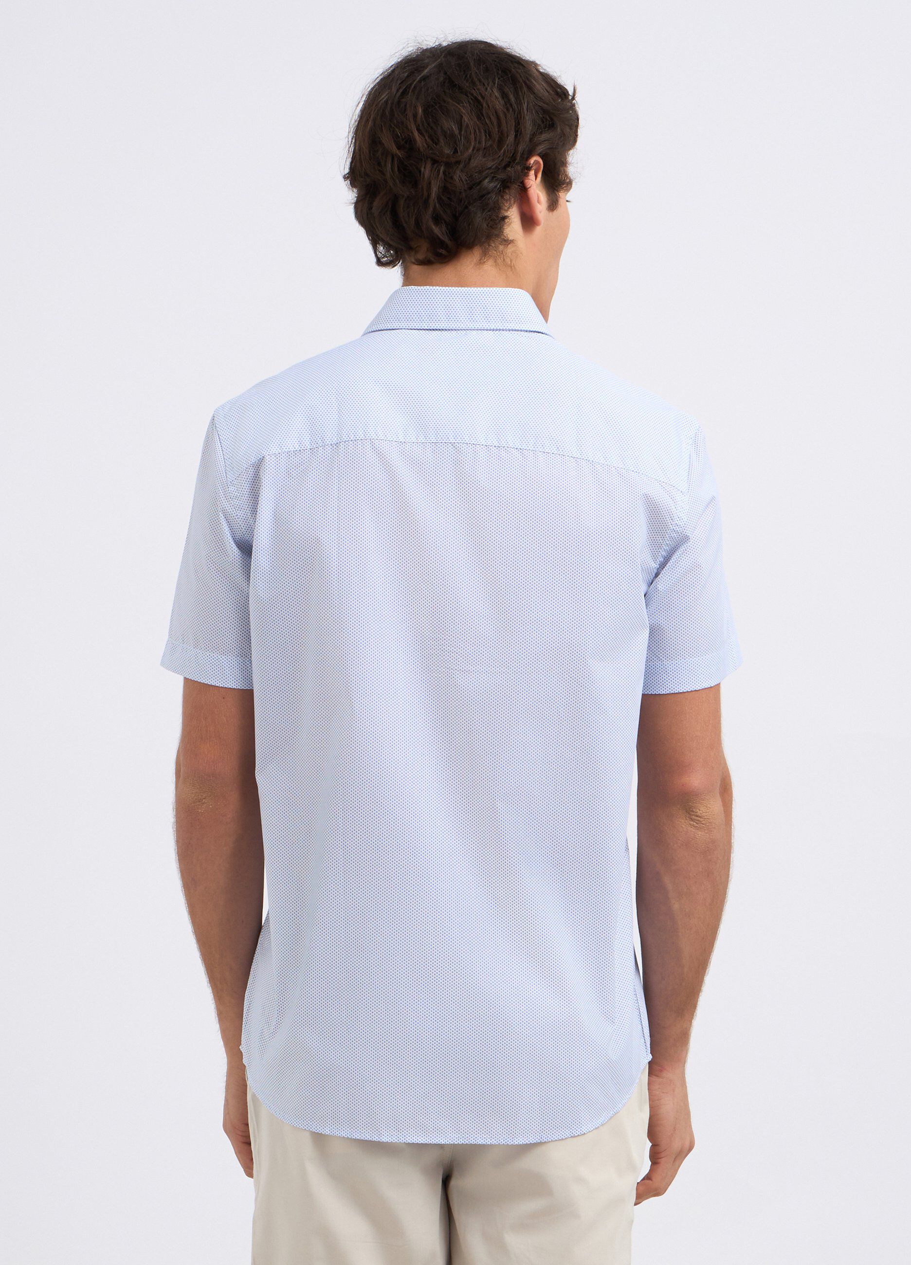 Camicia a maniche corte in misto cotone uomo