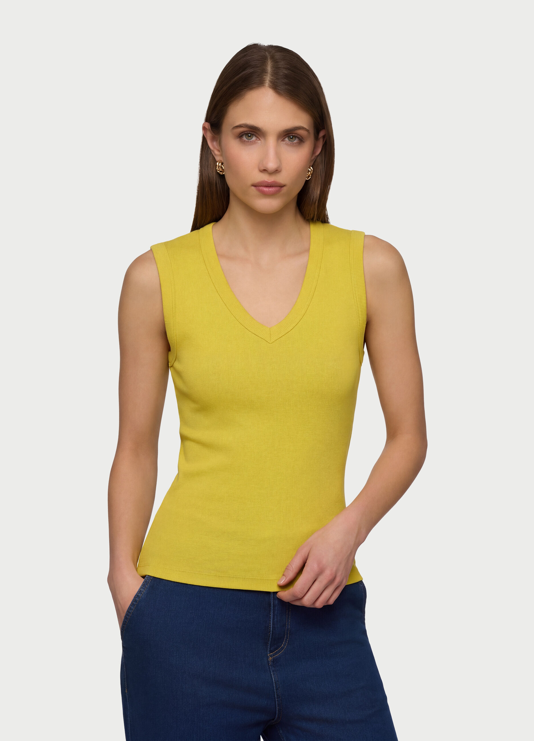 Canotta con scollo a V donna_0