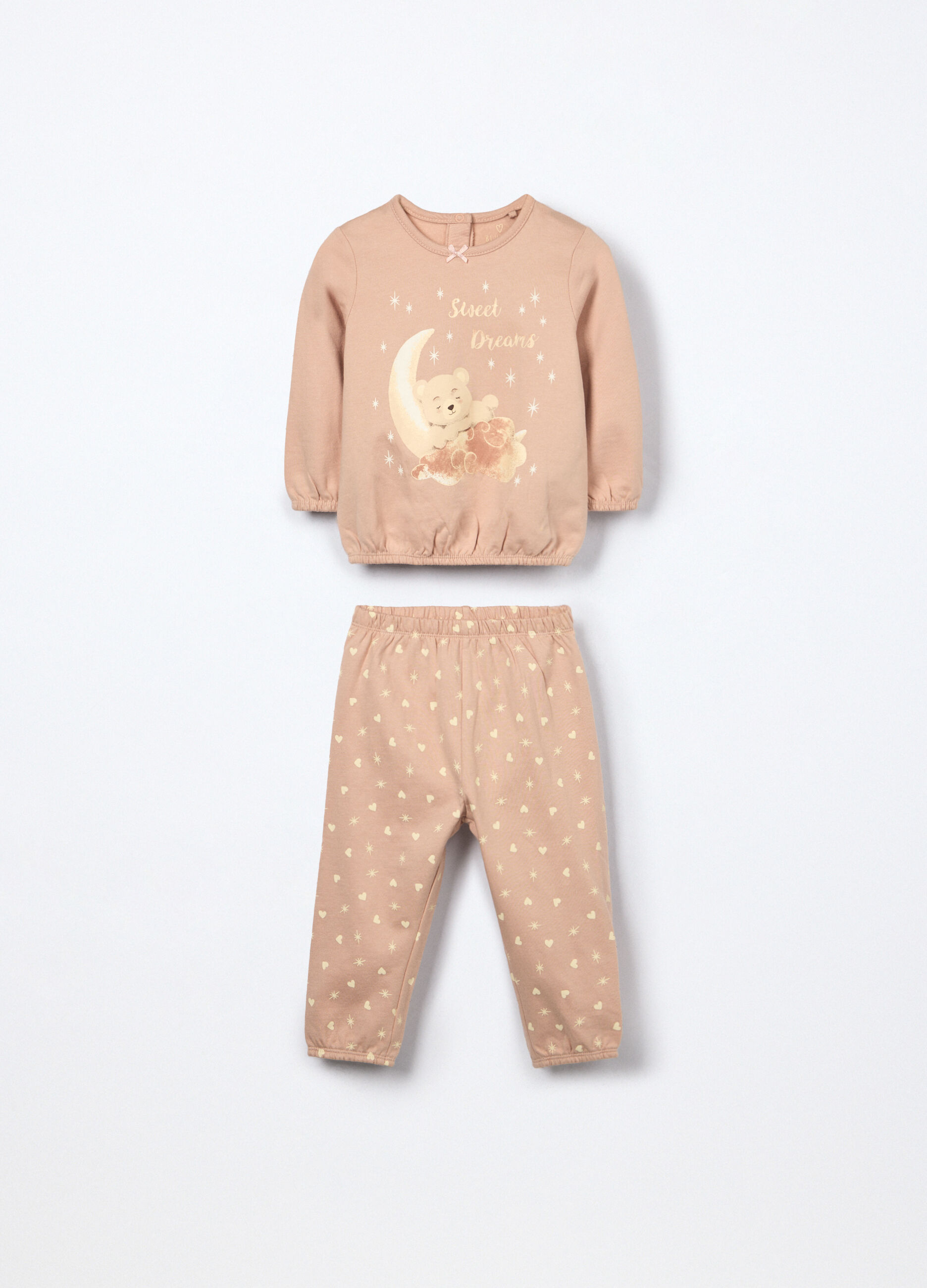 Set pigiama lungo in cotone fleece neonata_0