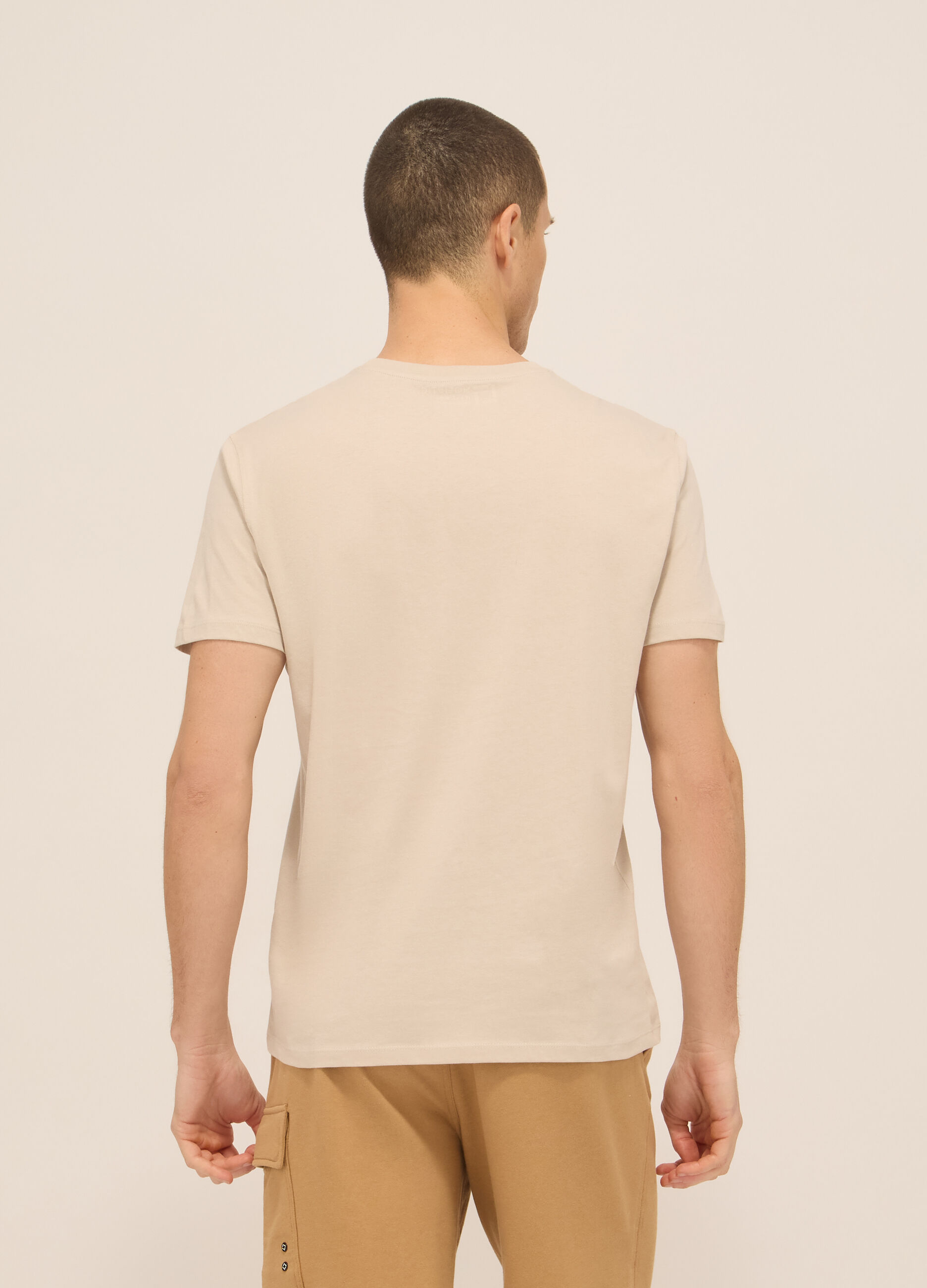 T-shirt girocollo in jersey di puro cotone uomo_1