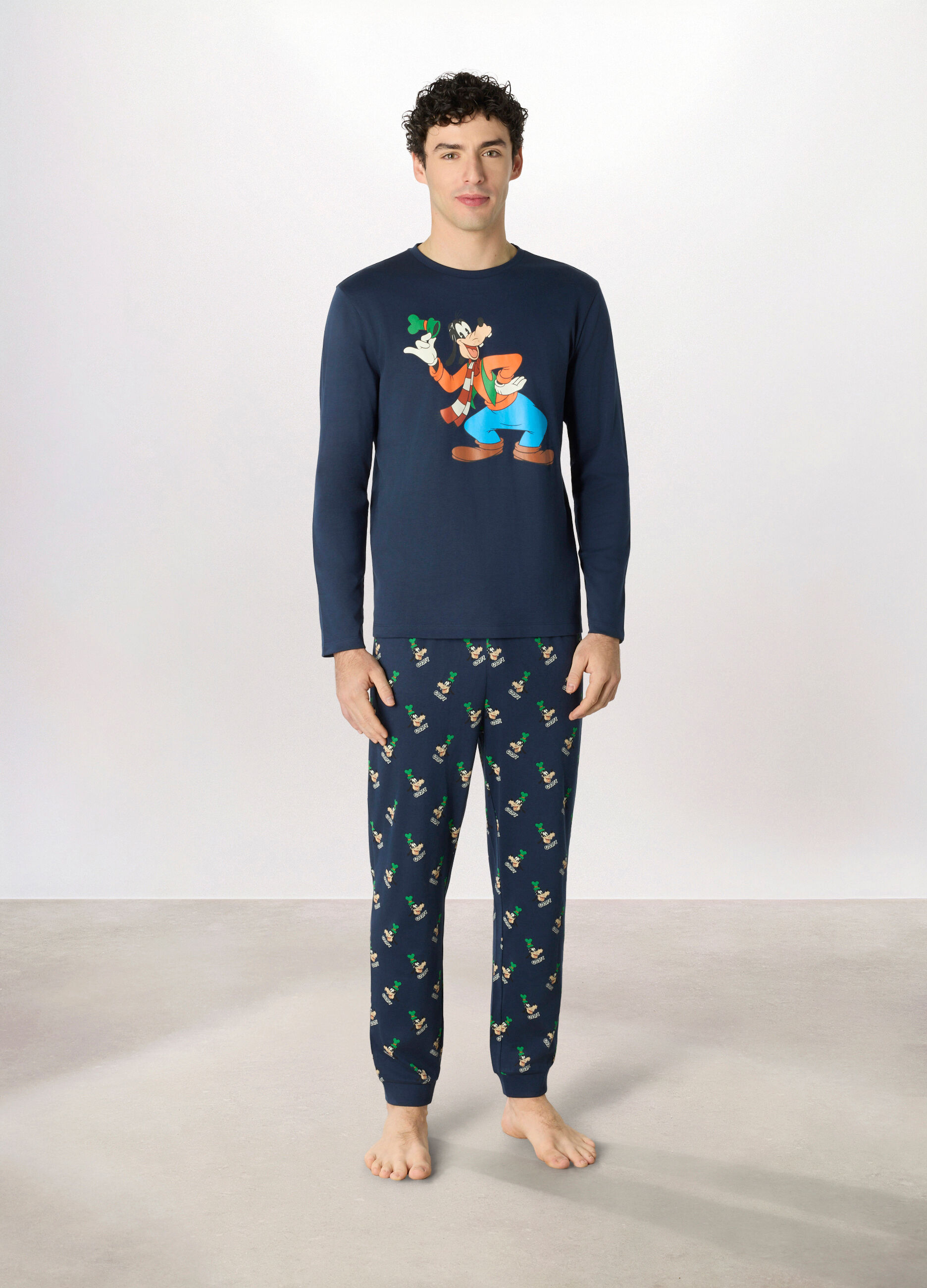 Pigiama lungo Pippo in interlock di cotone uomo_0