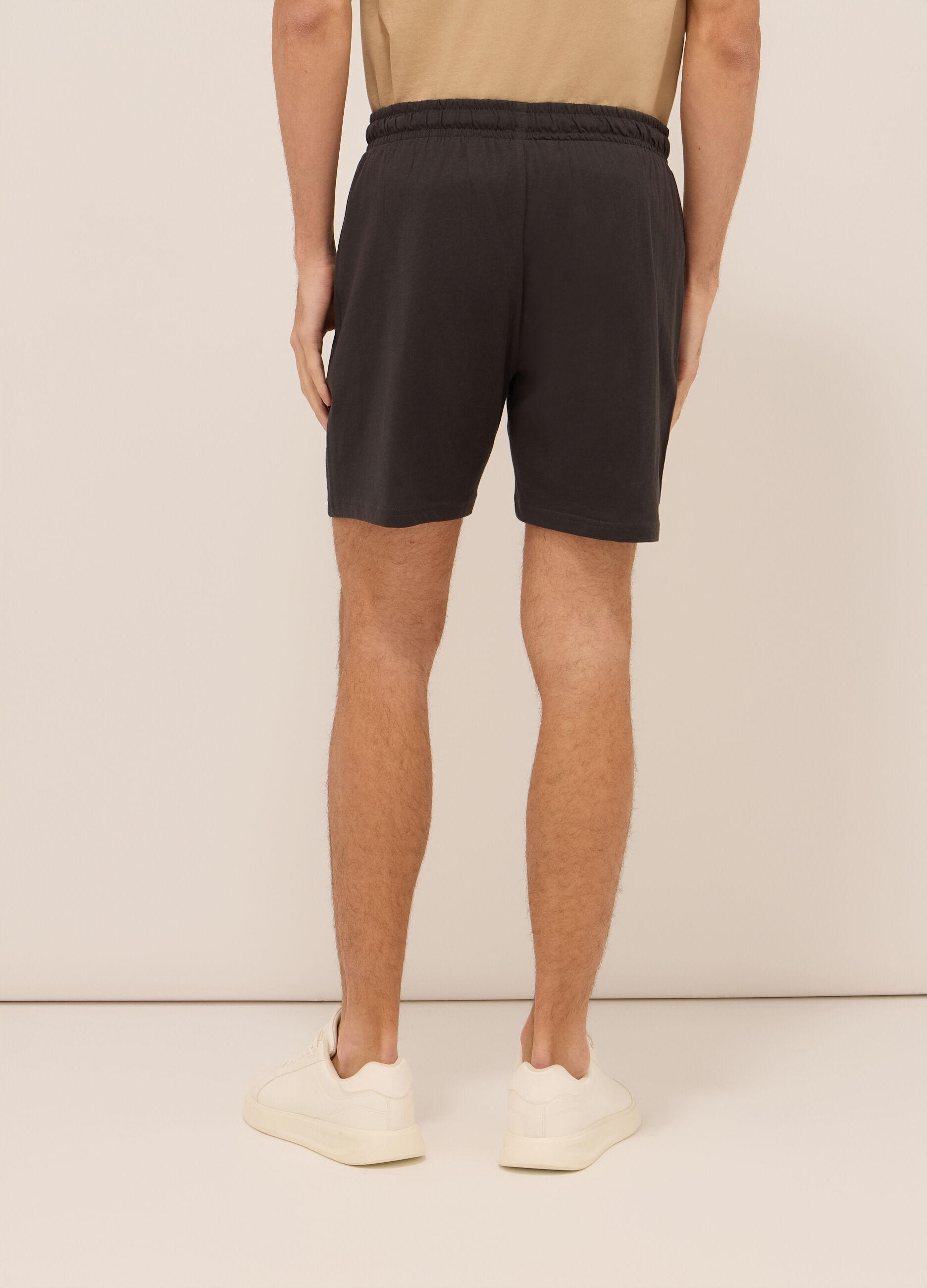 Shorts sportivi in jersey di cotone uomo_1