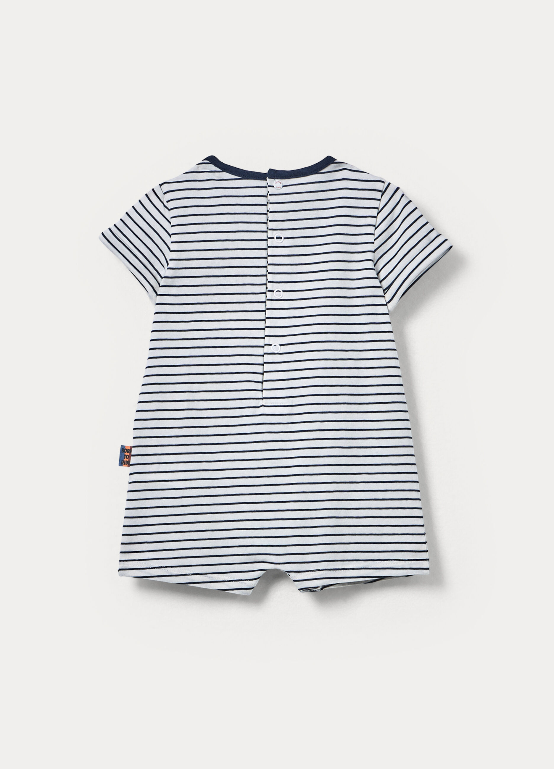 Tutina corta in jersey di cotone stretch neonato_1