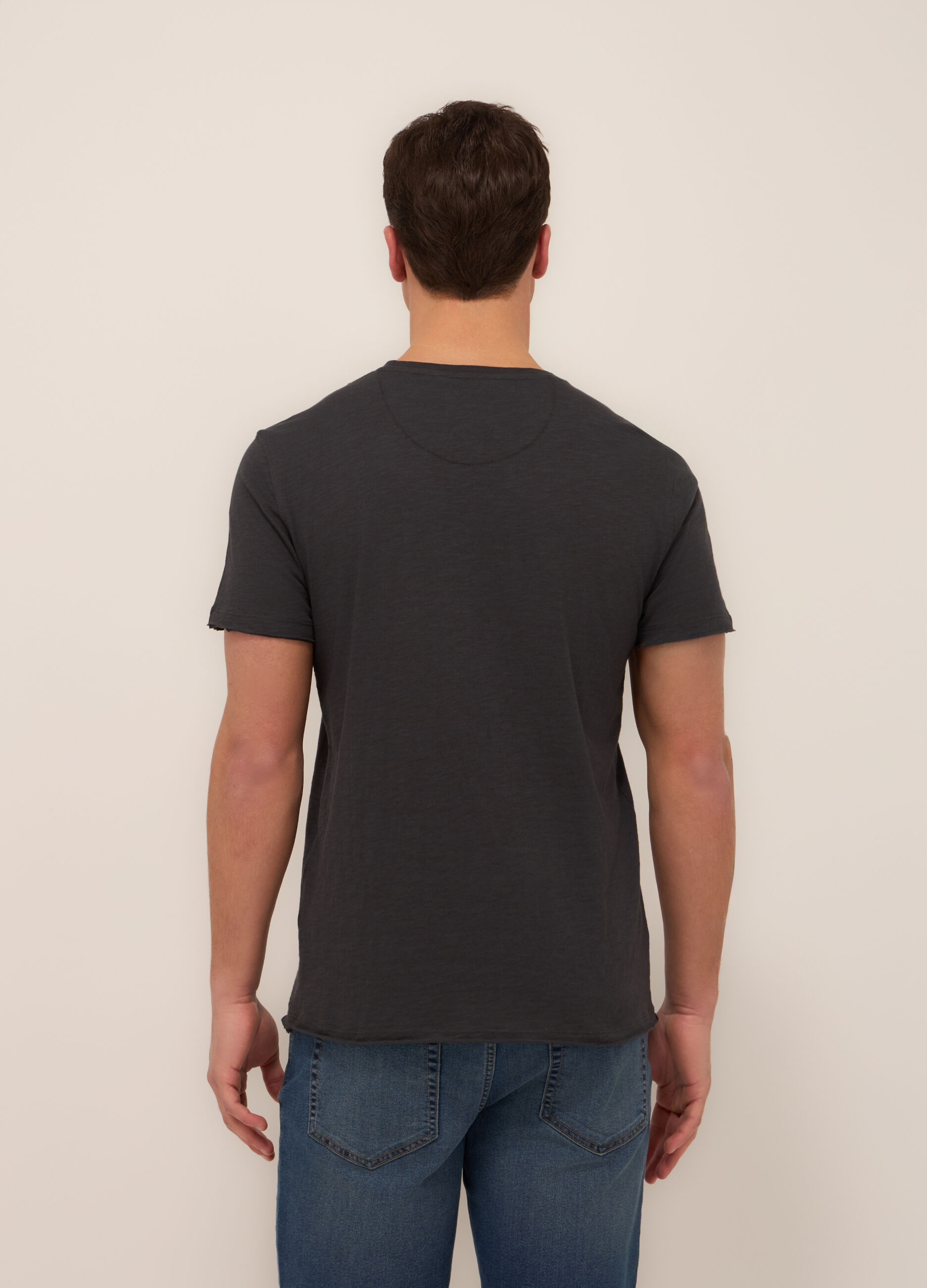 T-shirt in jersey di cotone mélange uomo_1