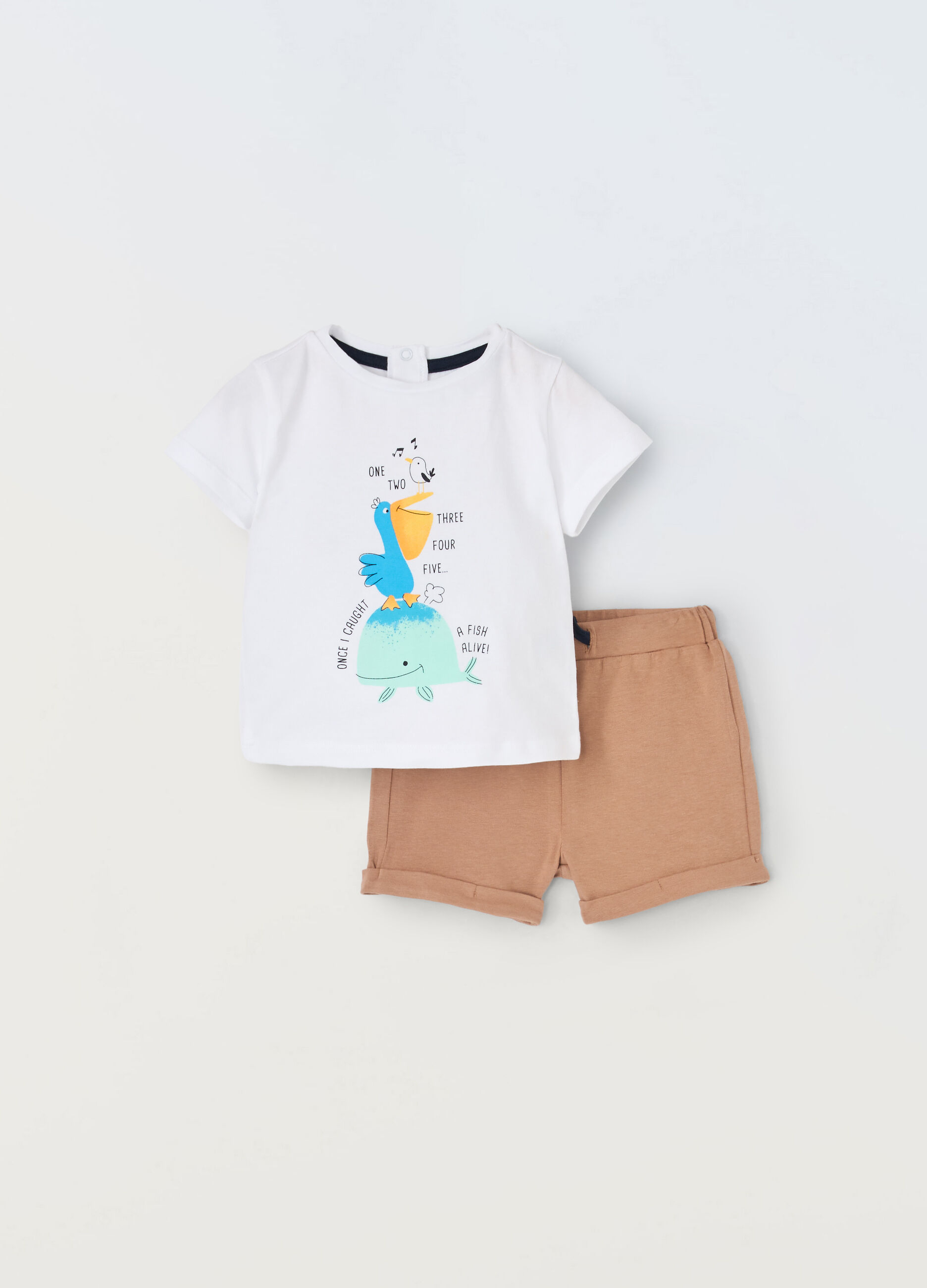 Jogging set in jersey di cotone stretch neonato_0