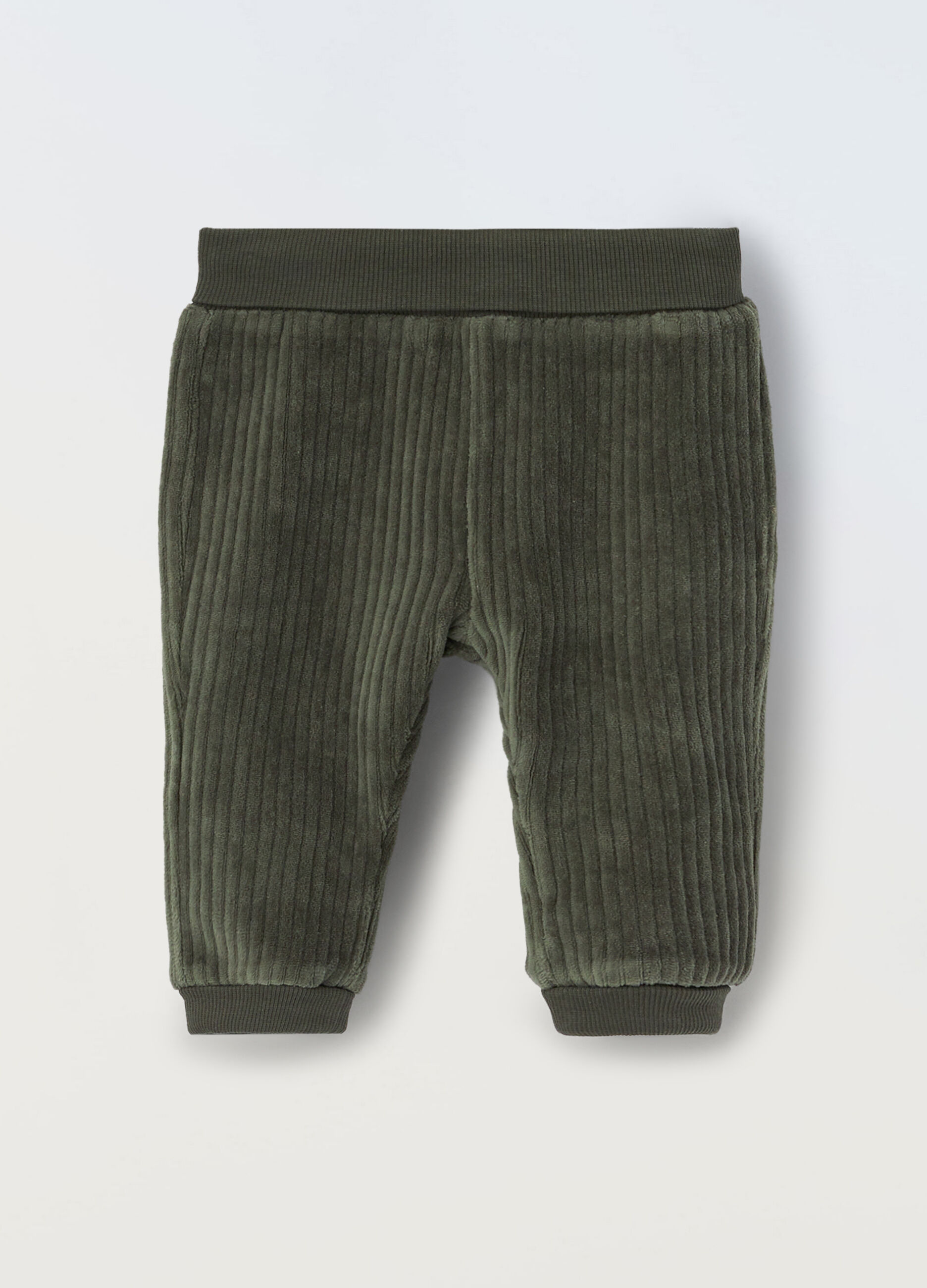 Jeggings in costina di puro cotone neonato_0