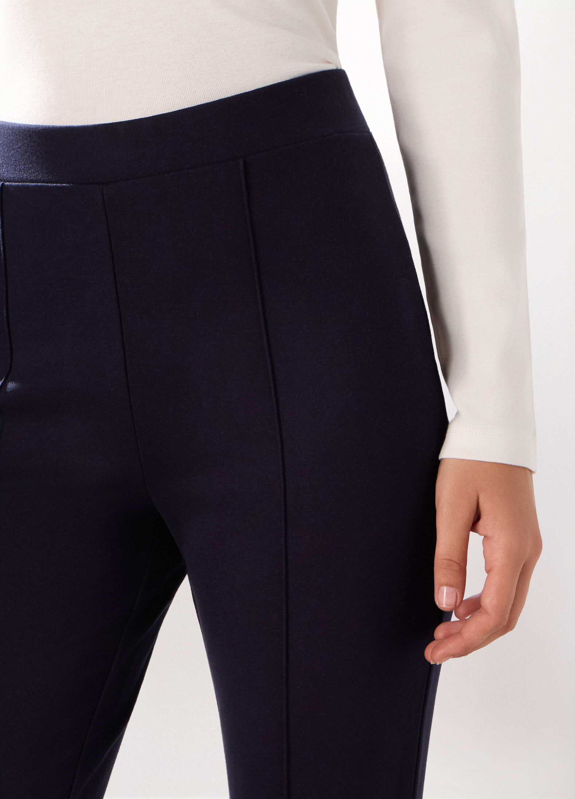Pantaloni lunghi in punto Milano donna_2