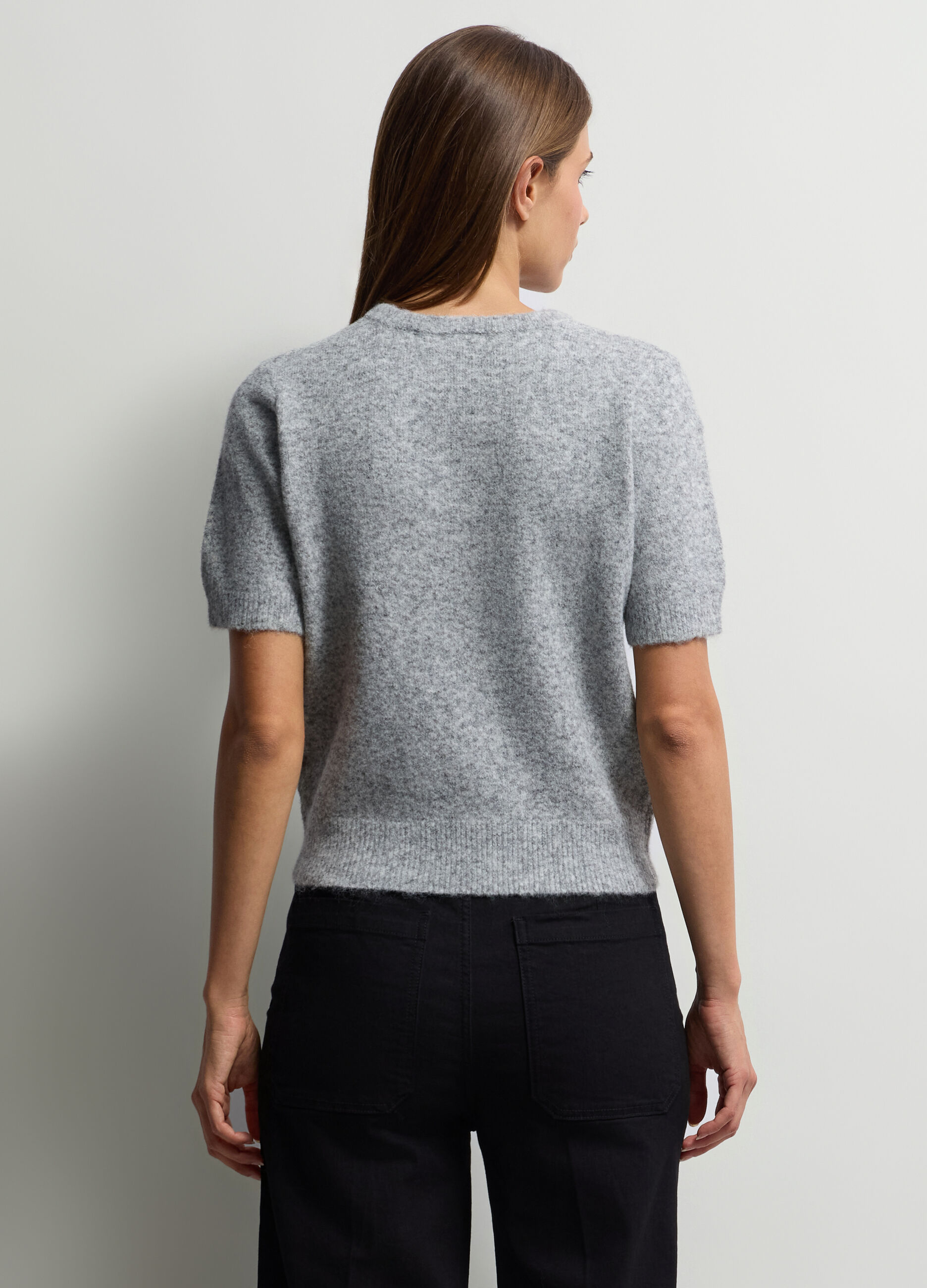 Maglia girocollo rasata donna_1