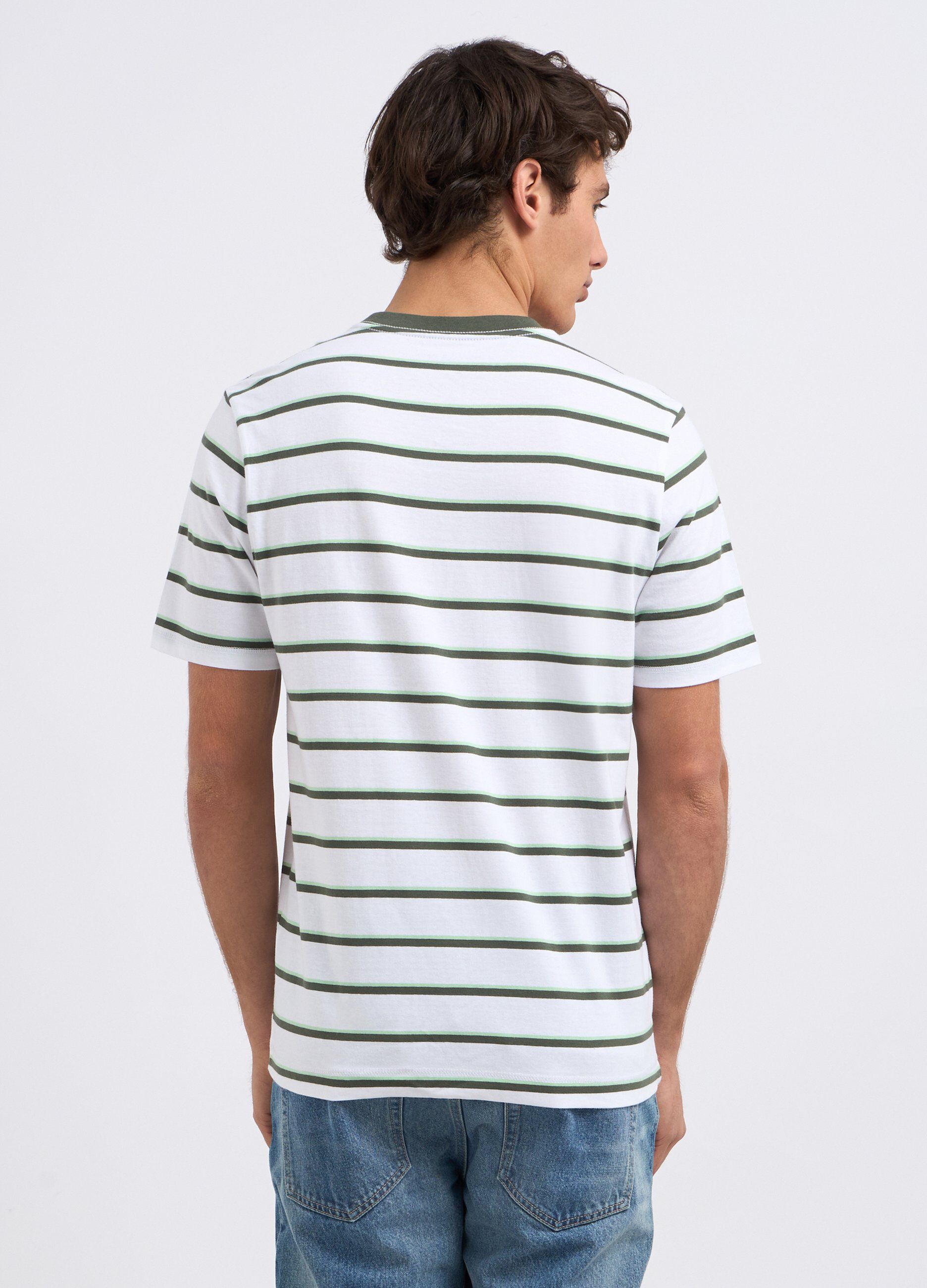 T-shirt rigata in puro cotone uomo_1