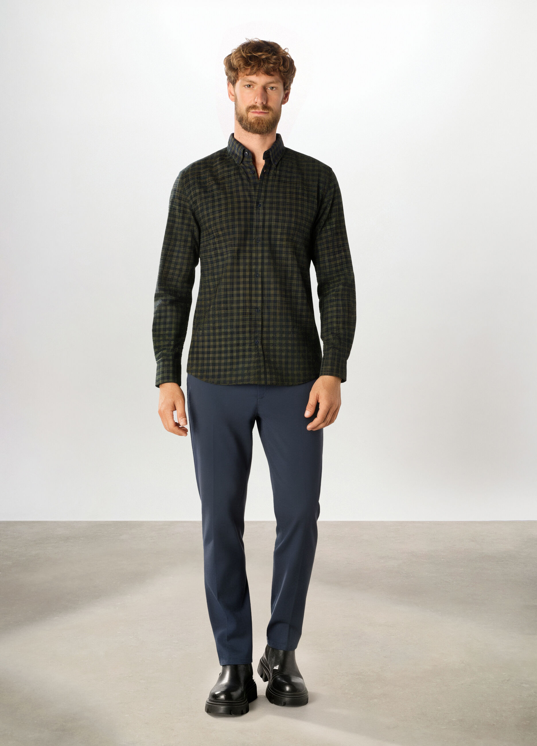 Pantaloni chino in misto cotone uomo_0