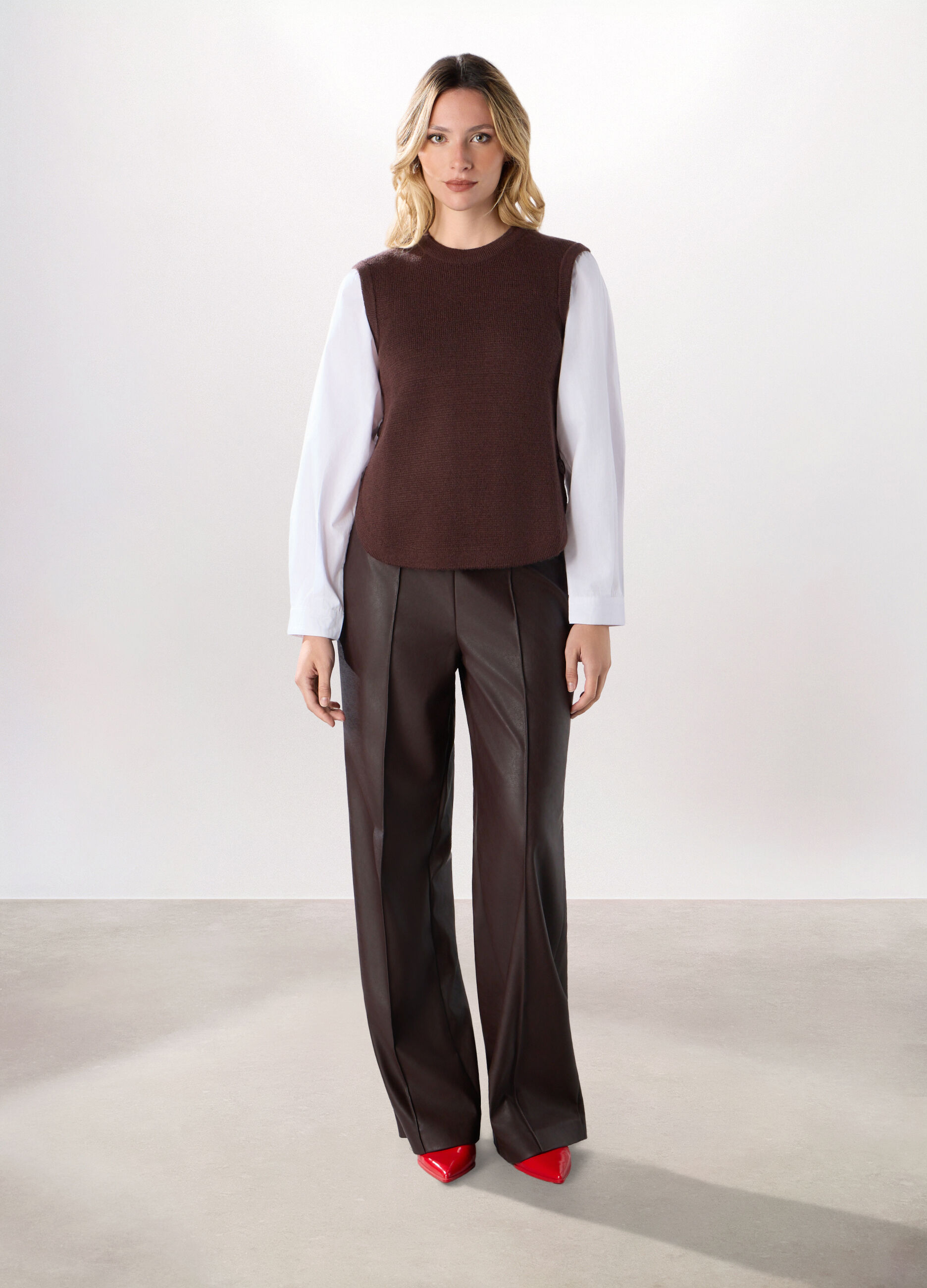 Pantaloni in eco pelle donna_0