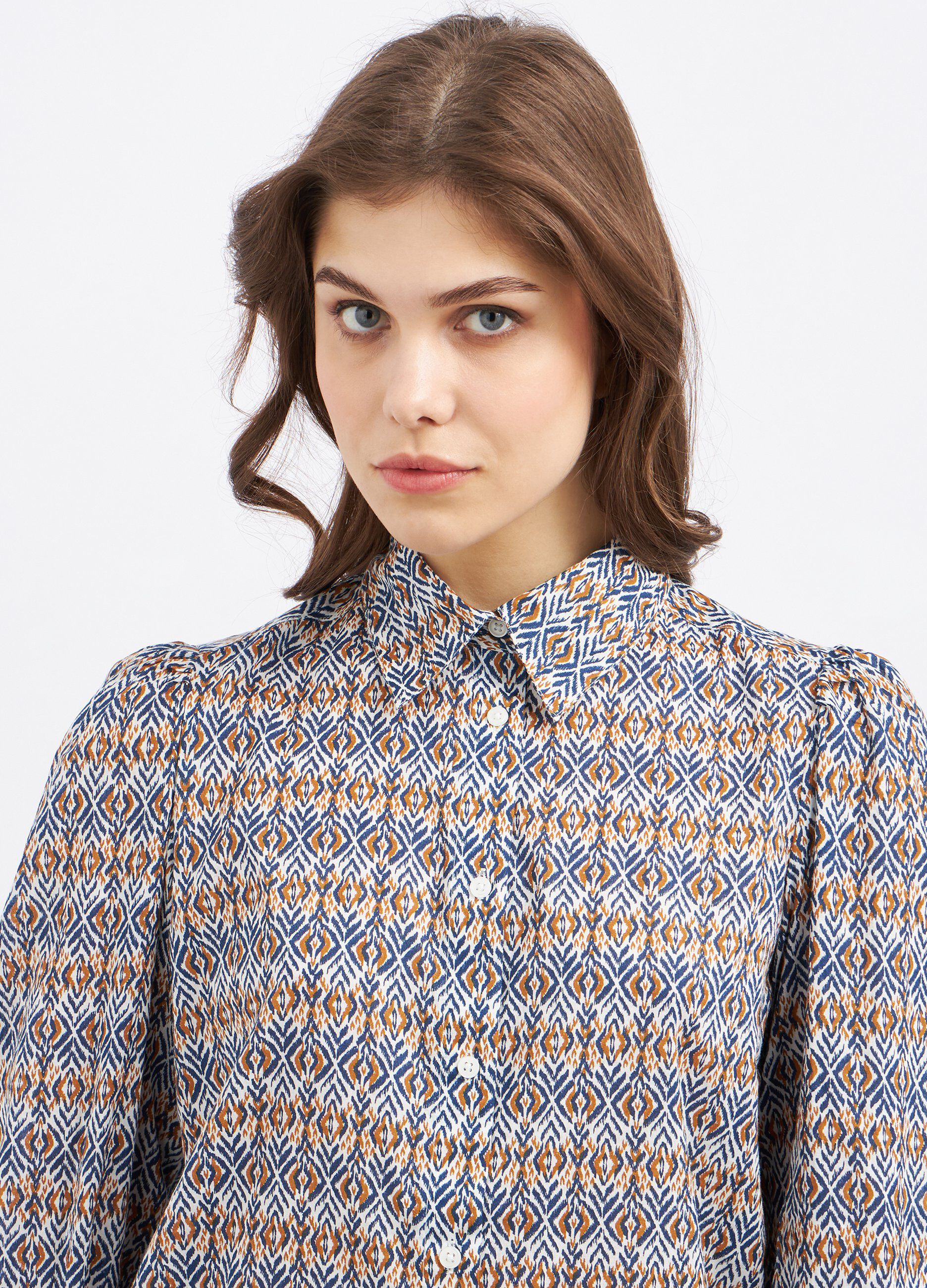 Camicia in puro cotone a maniche lunghe donna