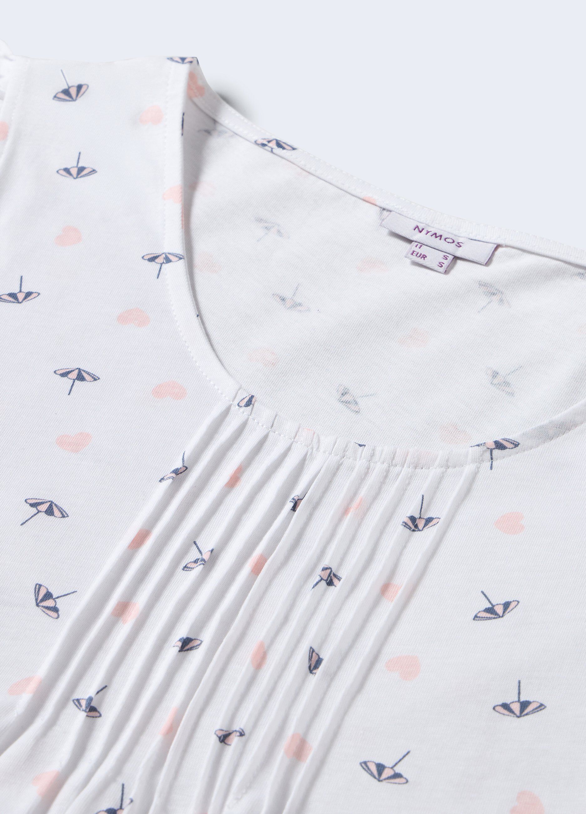 Camicia da notte in puro cotone con rouches donna_1