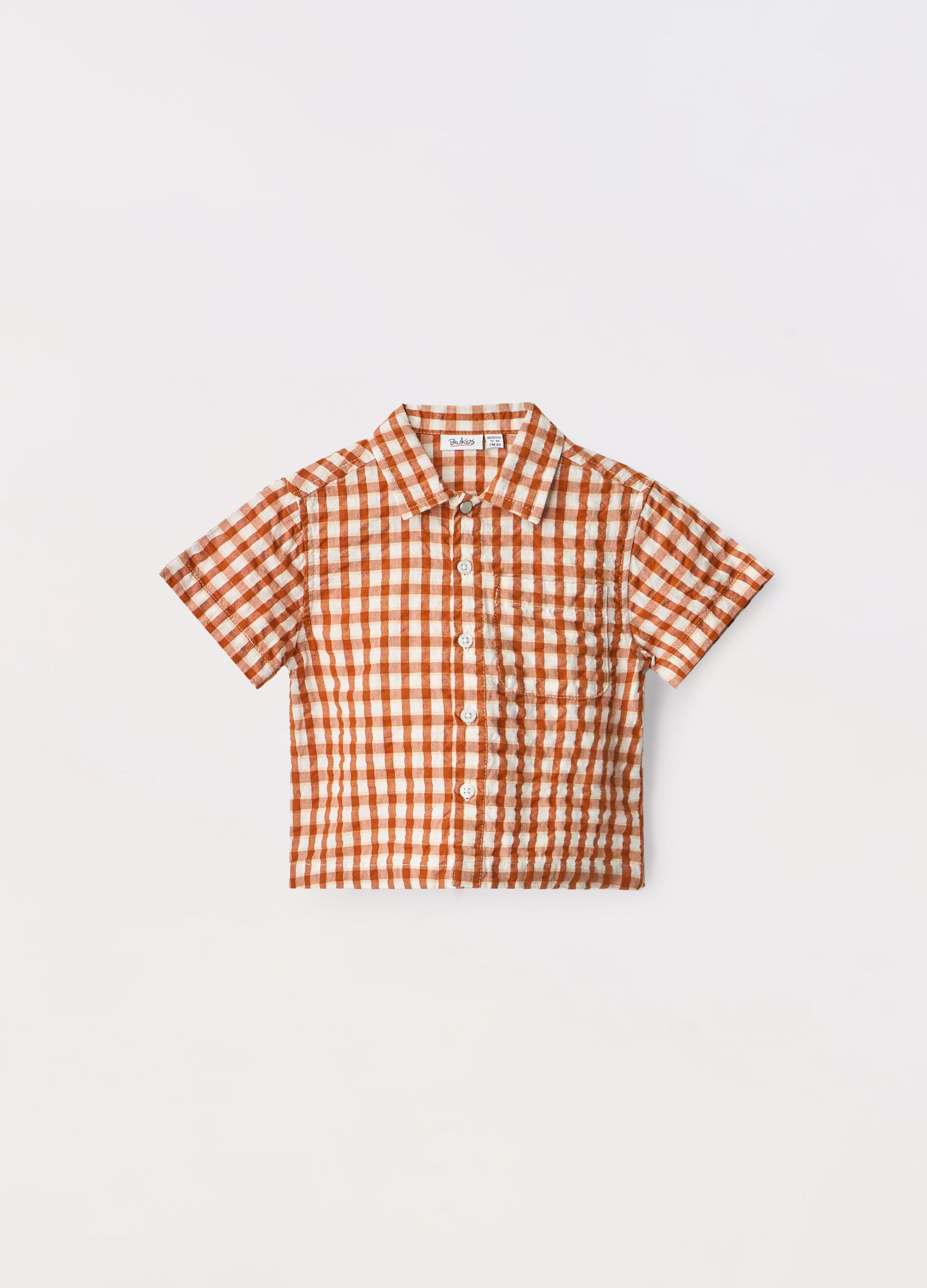 Camicia in puro cotone seersucker neonato_0