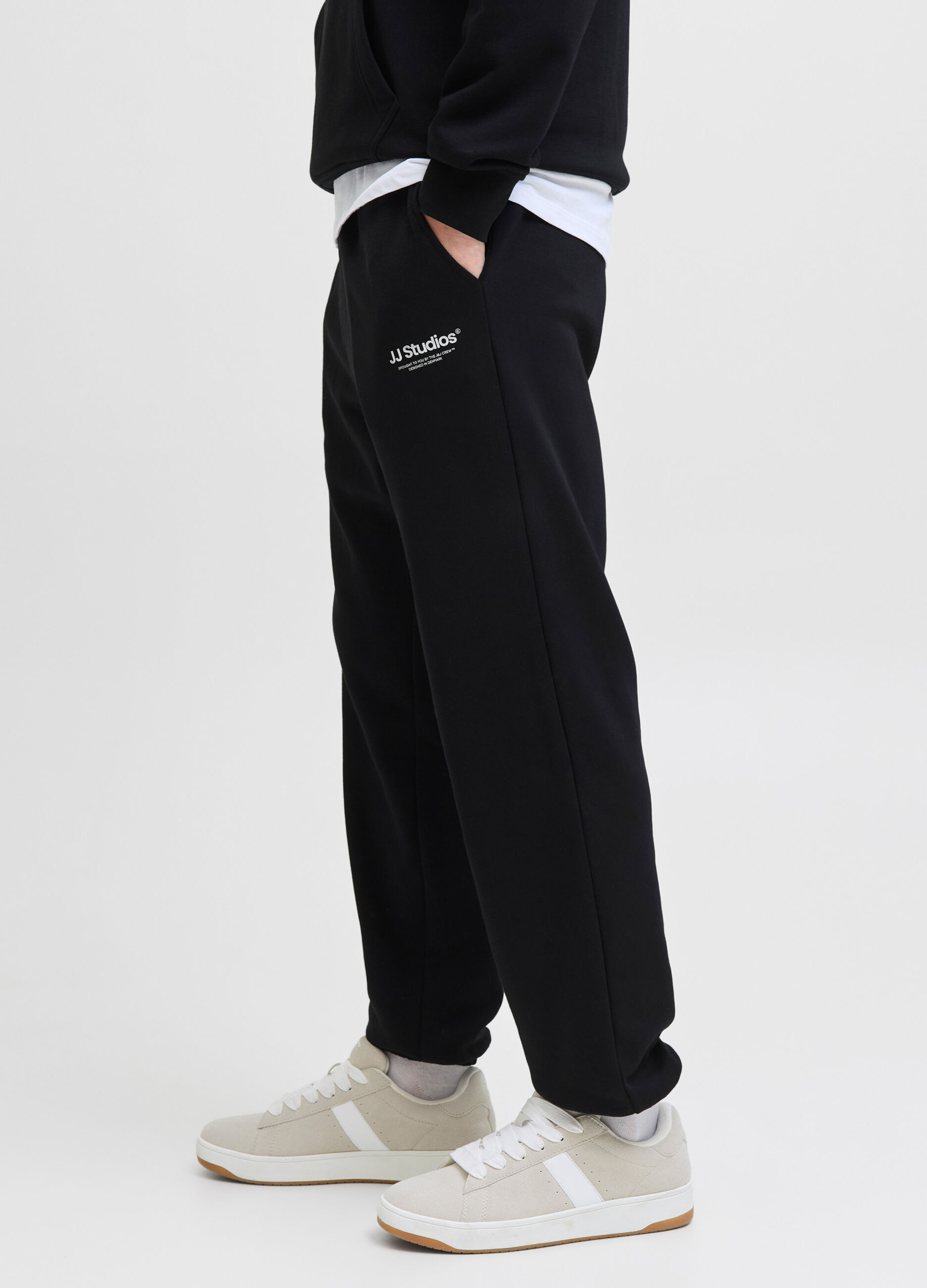 Pantaloni jogging in felpa di cotone uomo_4
