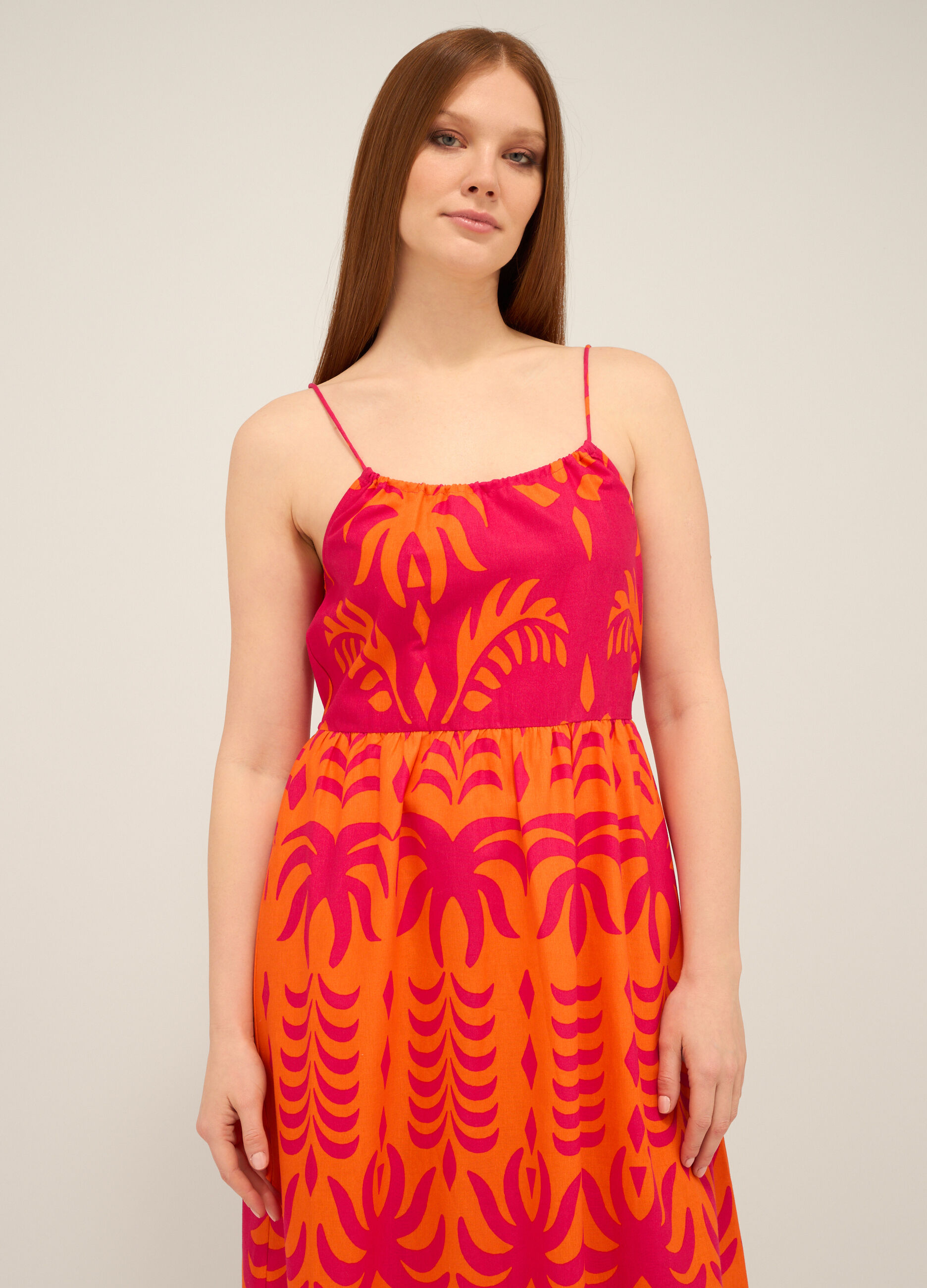 Abito lungo misto lino donna_2