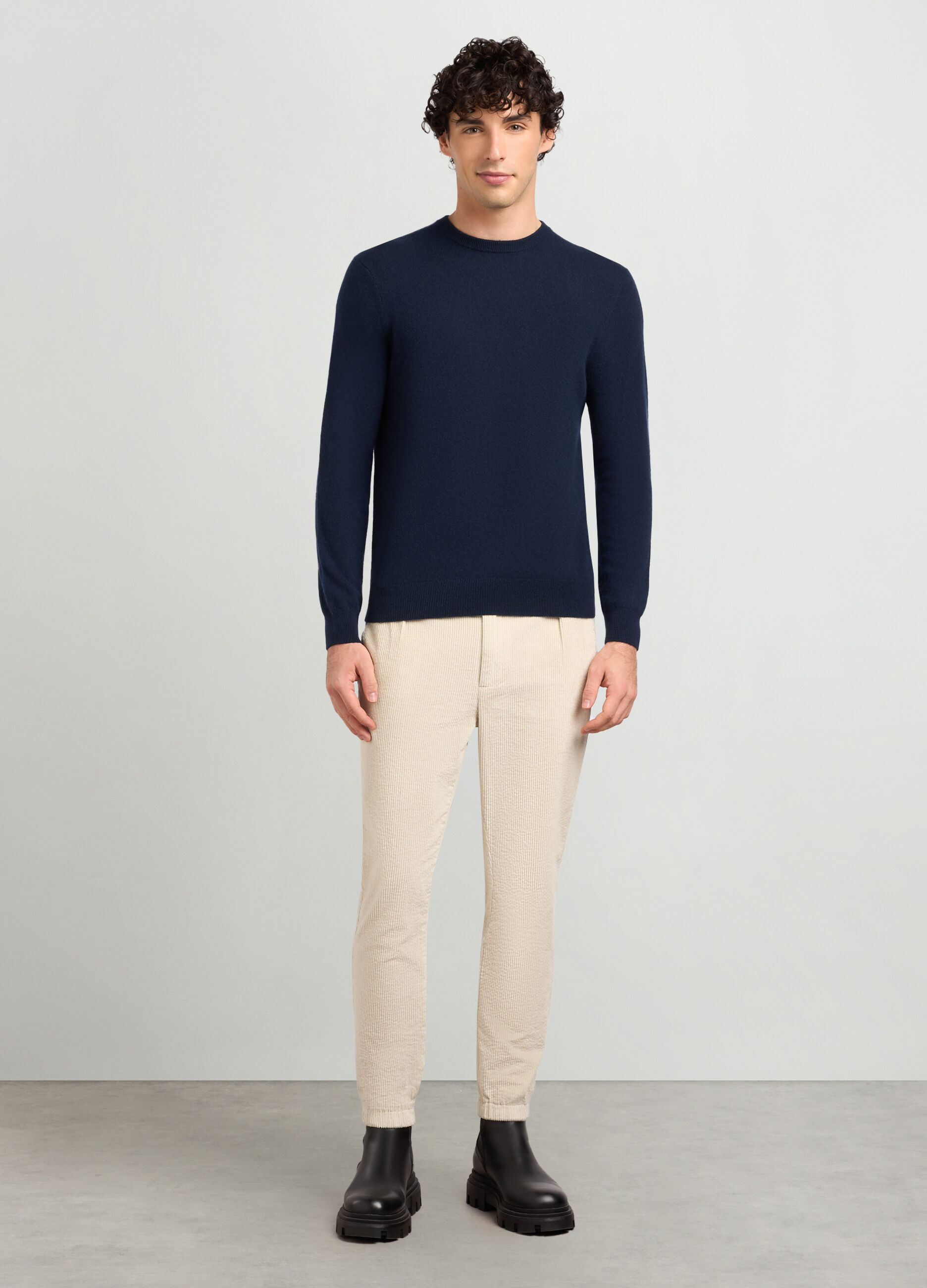 Pantaloni joggers in velluto a coste di cotone stretch uomo_0