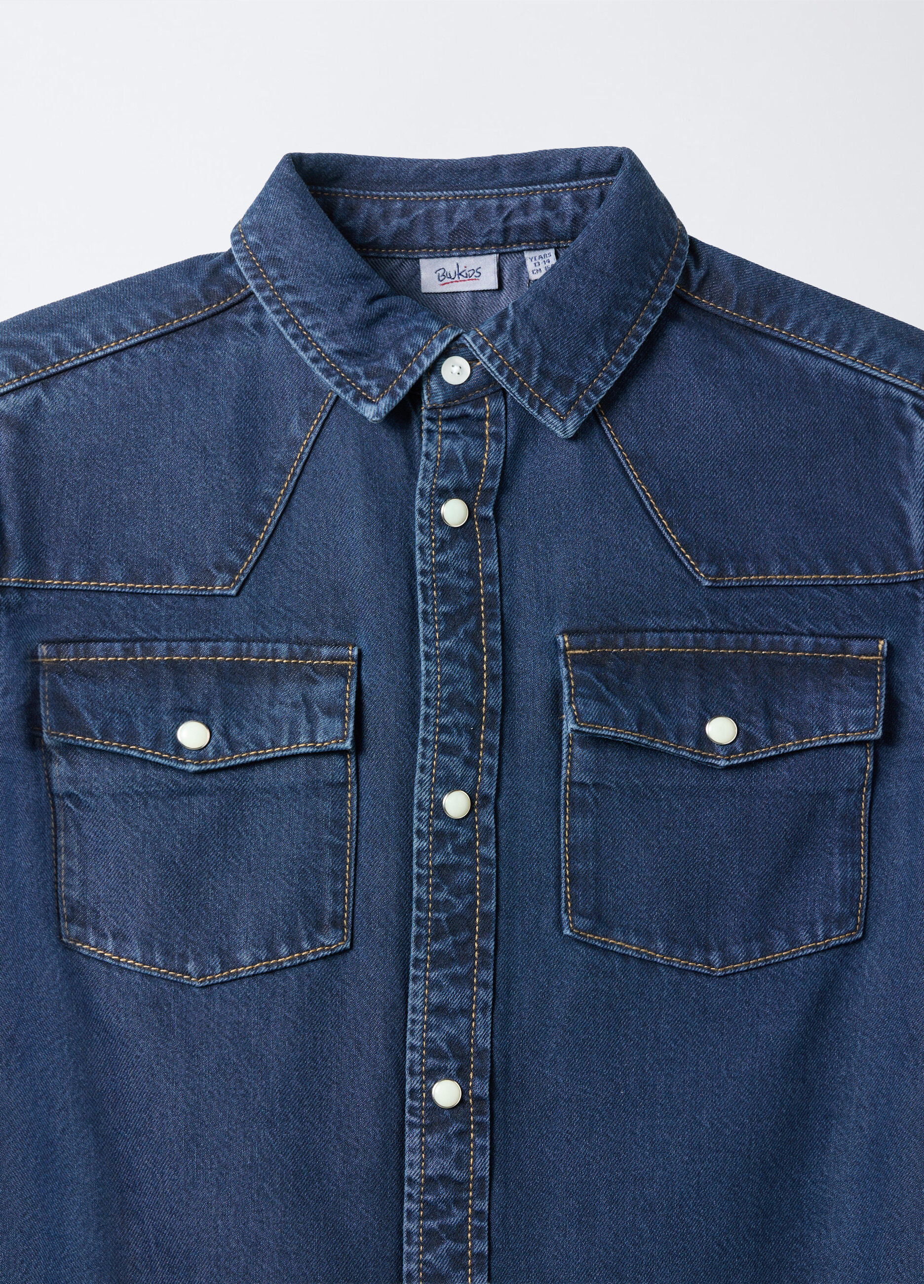 Camicia in denim misto cotone ragazzo_2