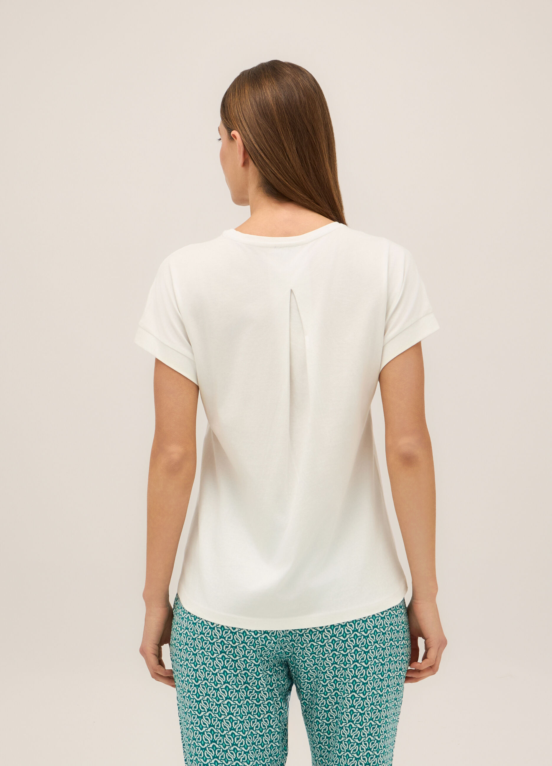 T-shirt in jersey di puro cotone donna_1