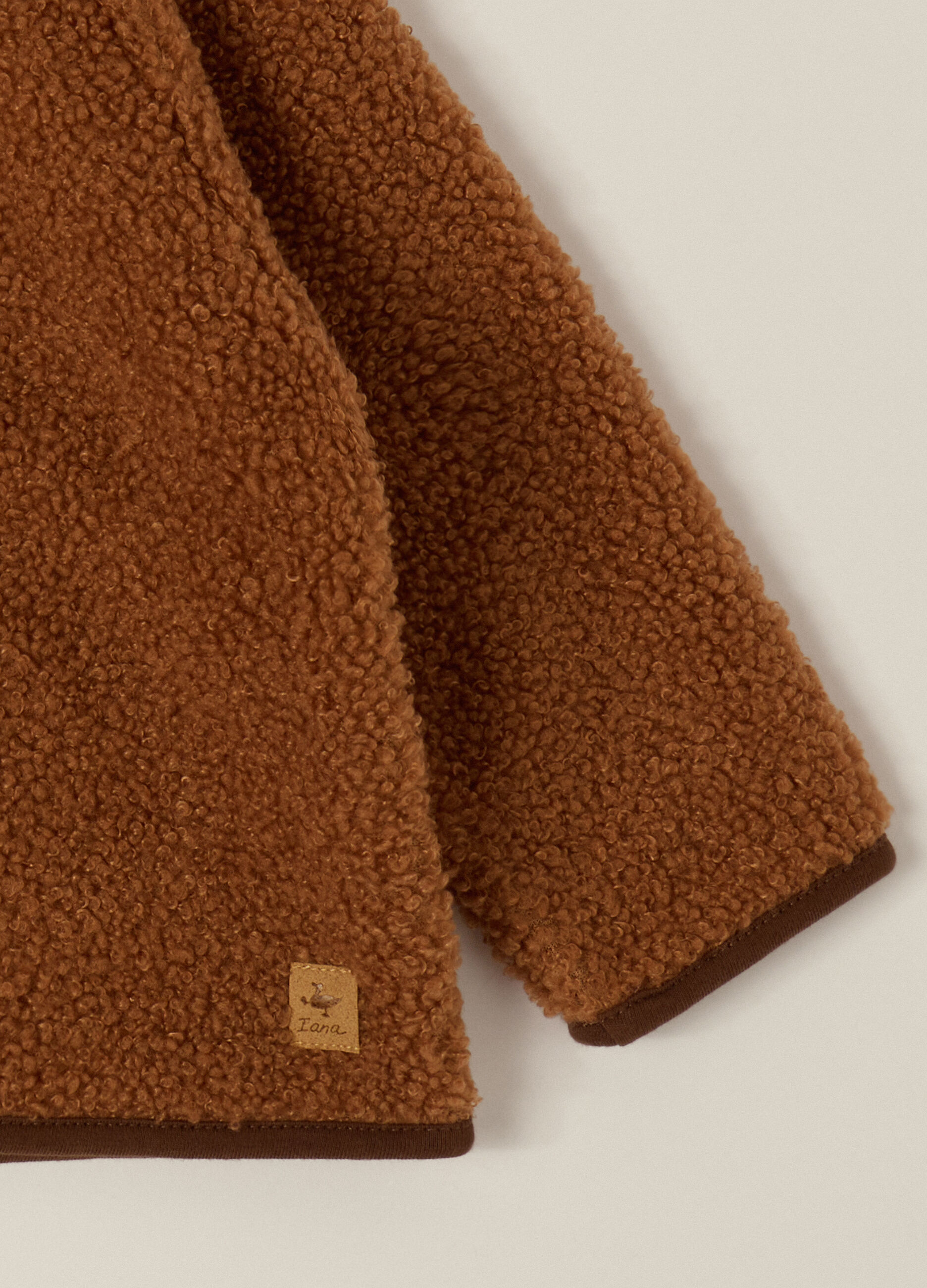 Giacca marrone in tessuto Sherpa per neonato_3