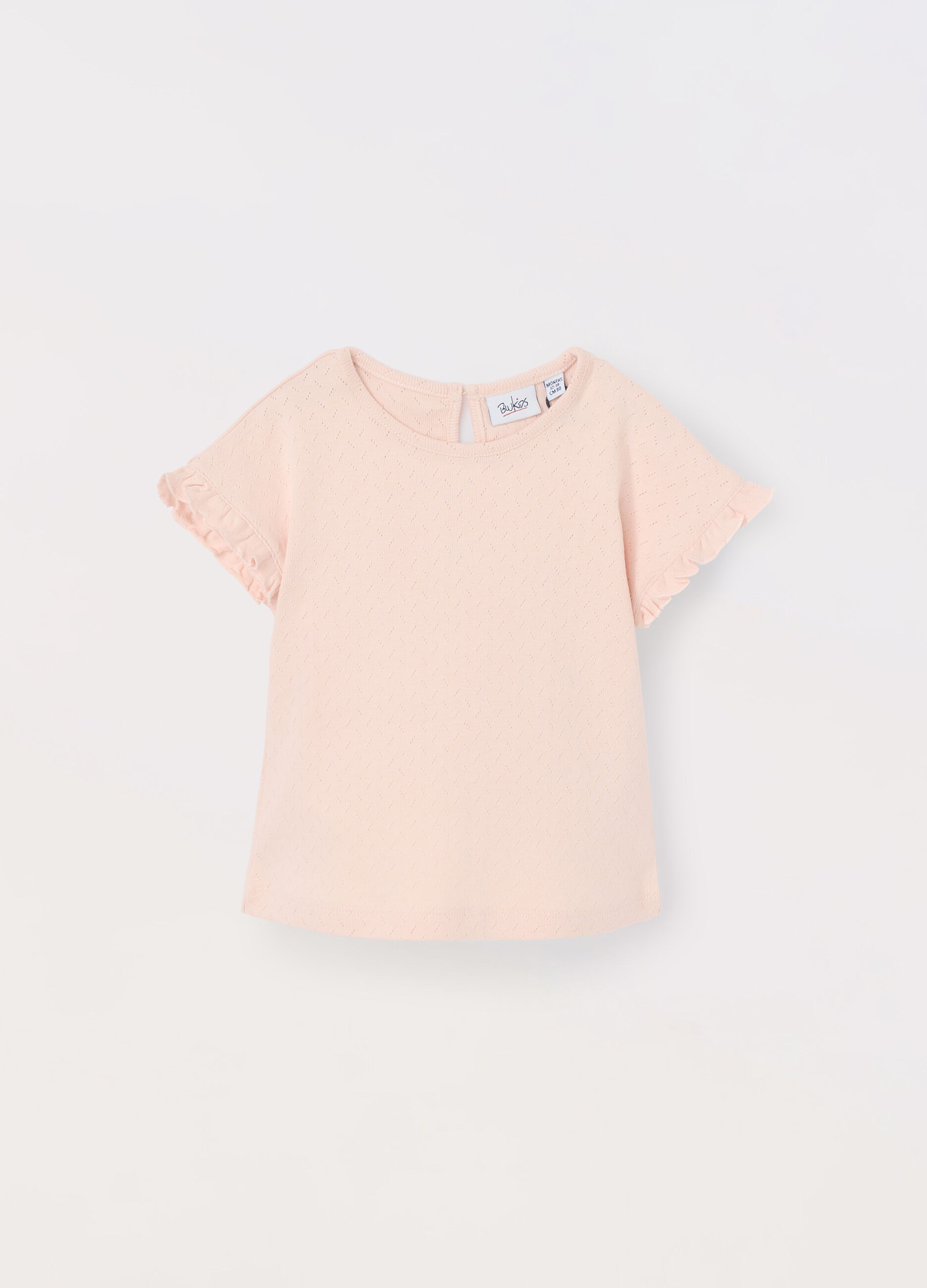 T-shirt in puro cotone pointelle neonata_0