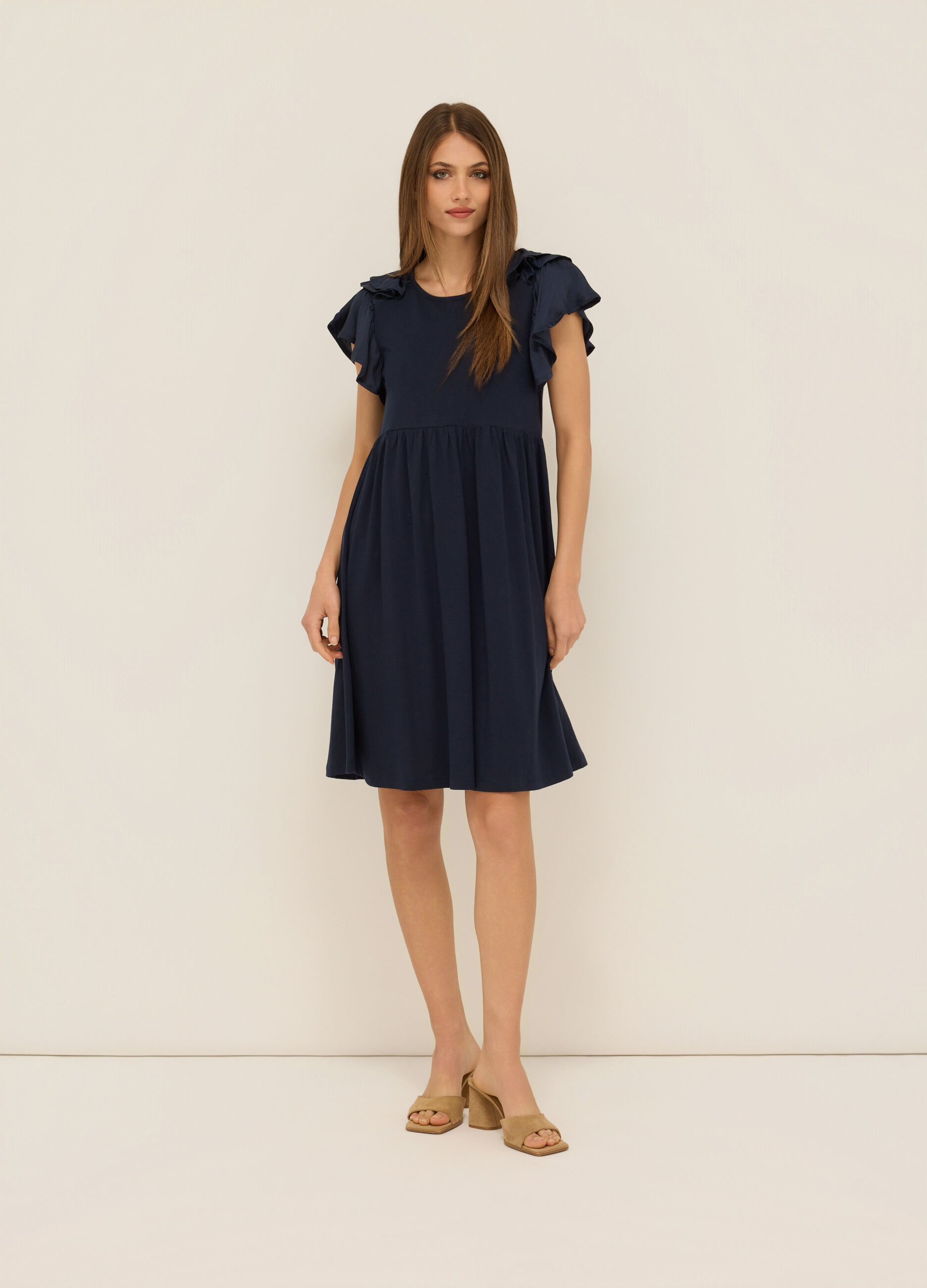Abito corto in jersey di puro cotone donna_0