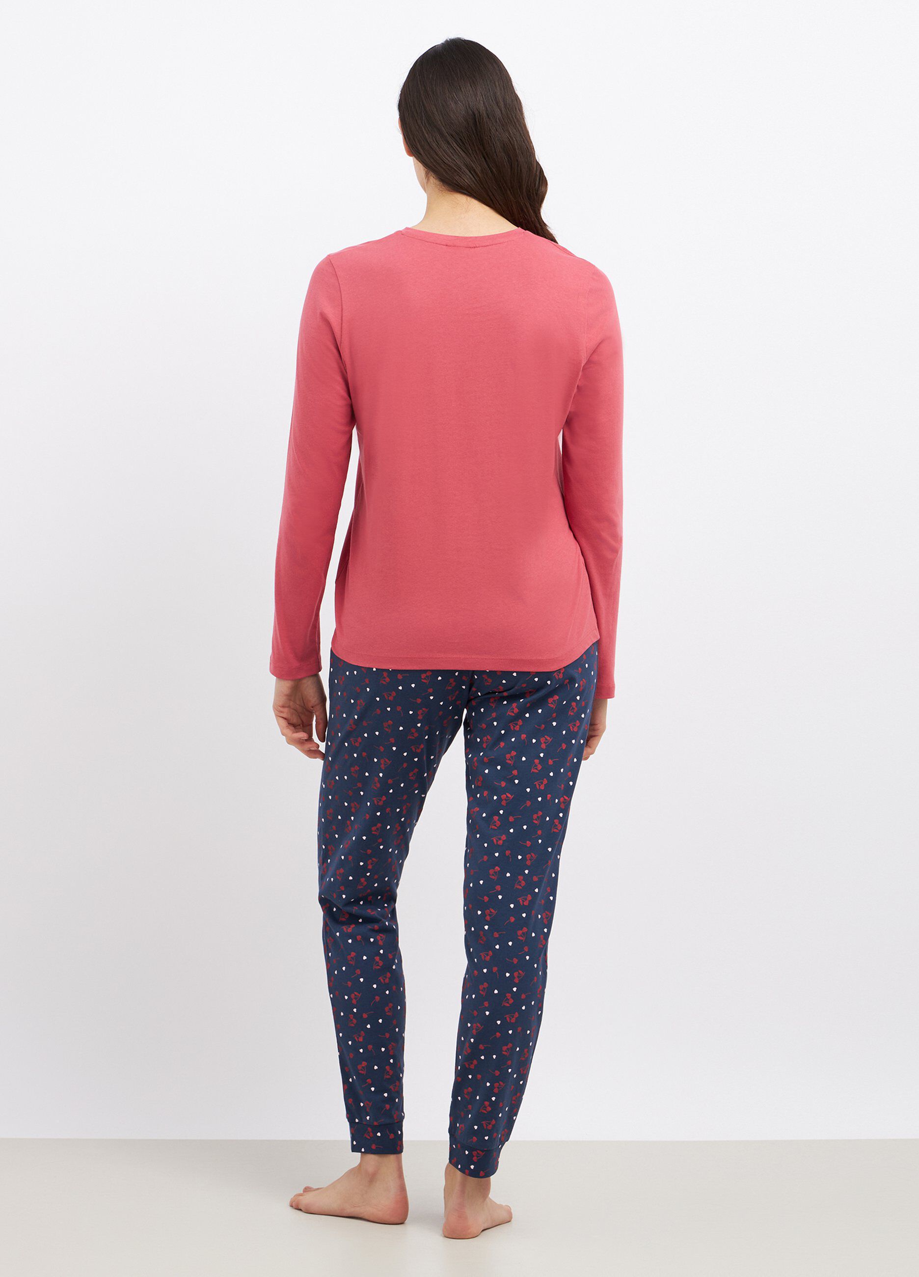 Set pigiama lungo in puro cotone donna_1